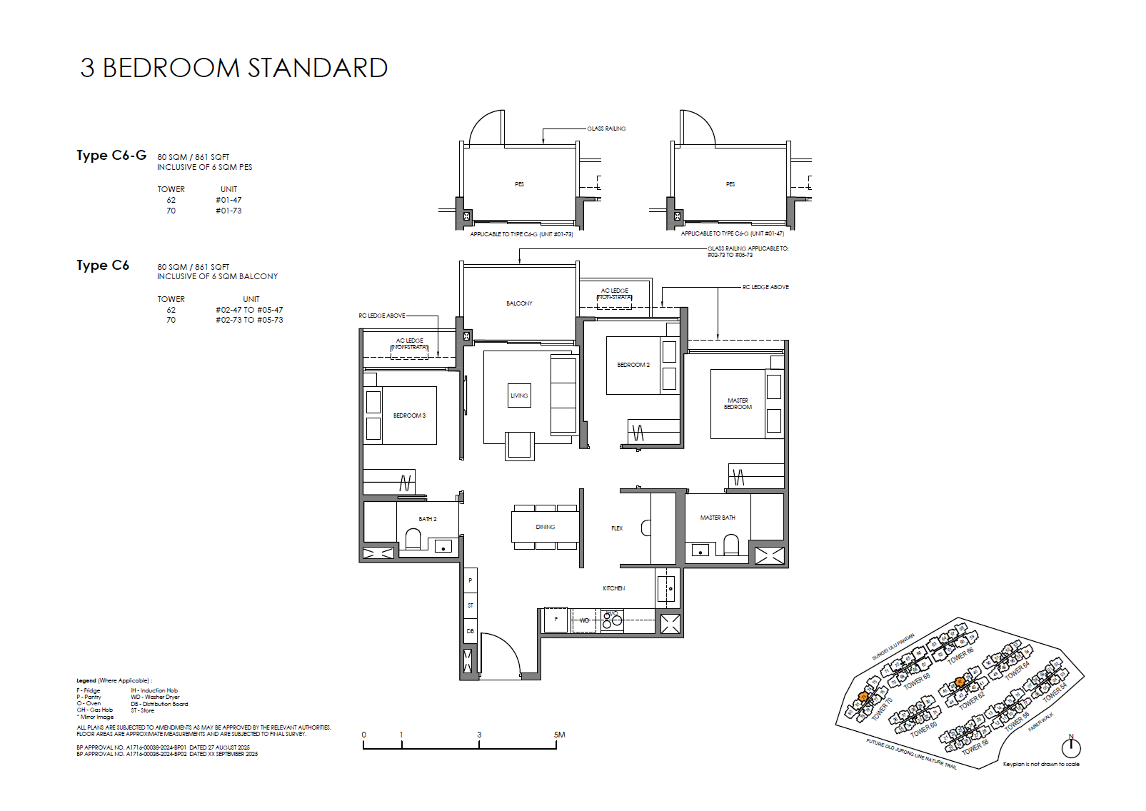 Faber Residence 3 Bedroom (Standard) C6-G floor plan