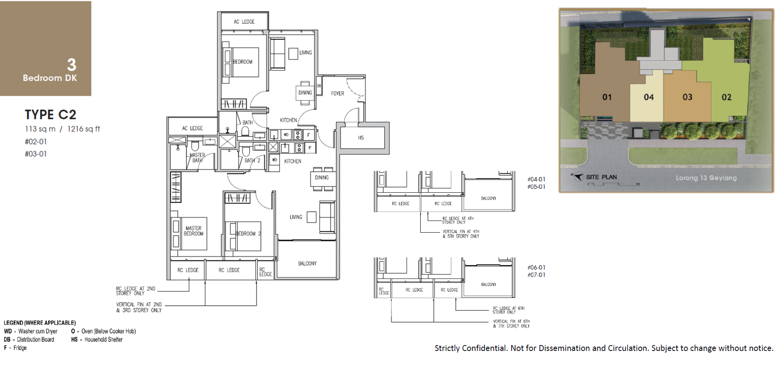 Gems Ville floor plan C2 — 3 Bedroom DK