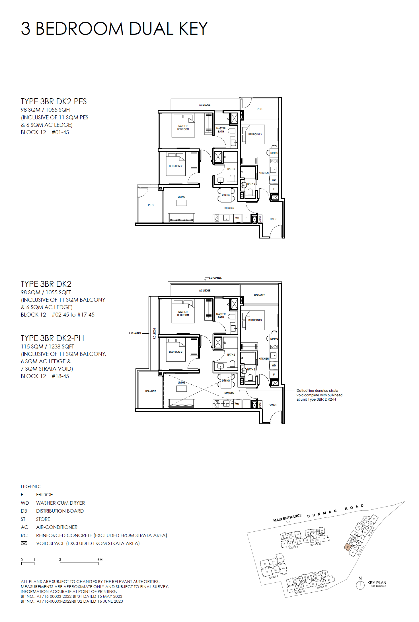 Grand Dunman 3 BEDROOM DUAL KEY (LUXURY) 3BR DK2-PES floor plan