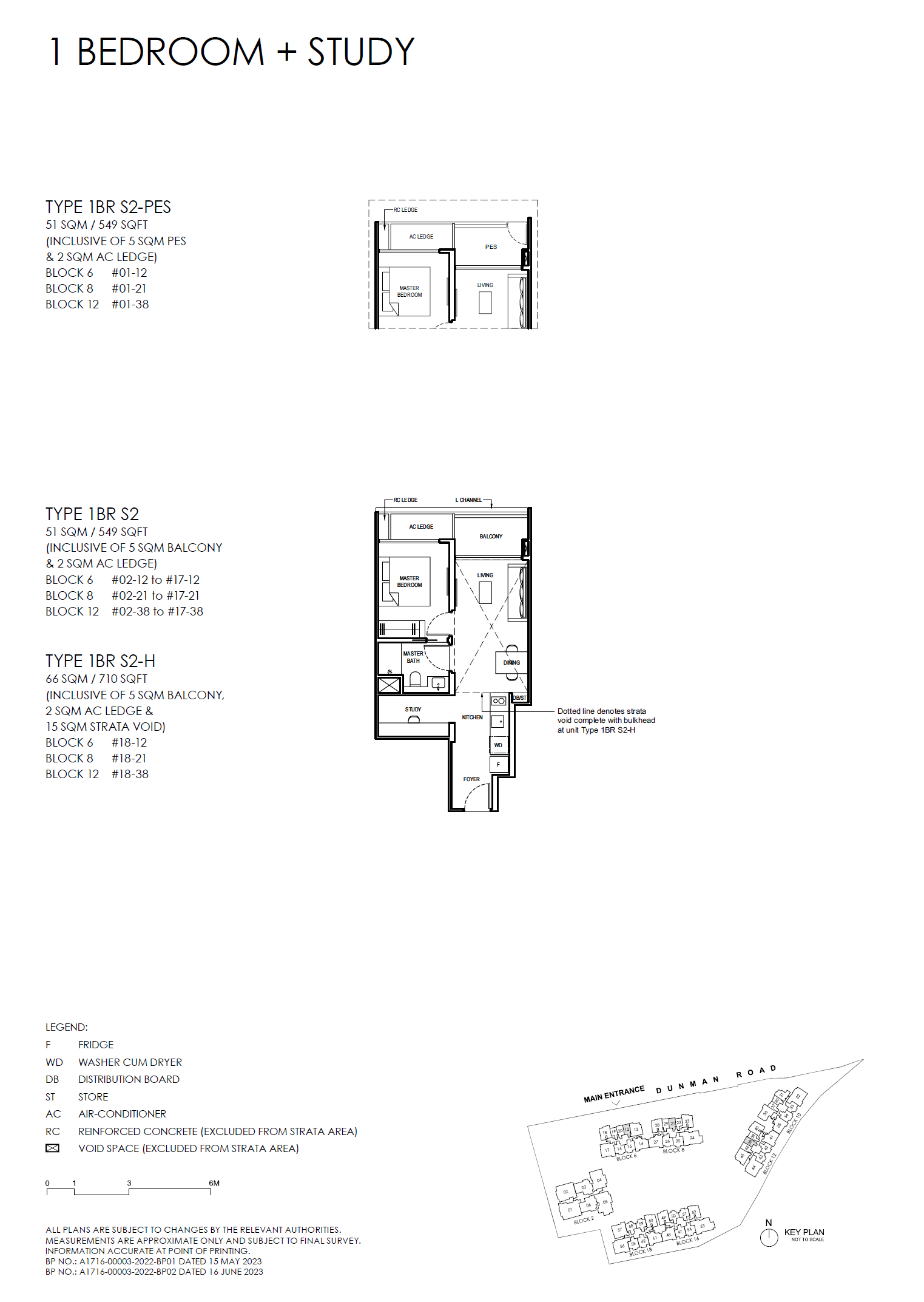 Grand Dunman 1 BEDROOM + STUDY (LUXURY) 1BR S2-PES floor plan