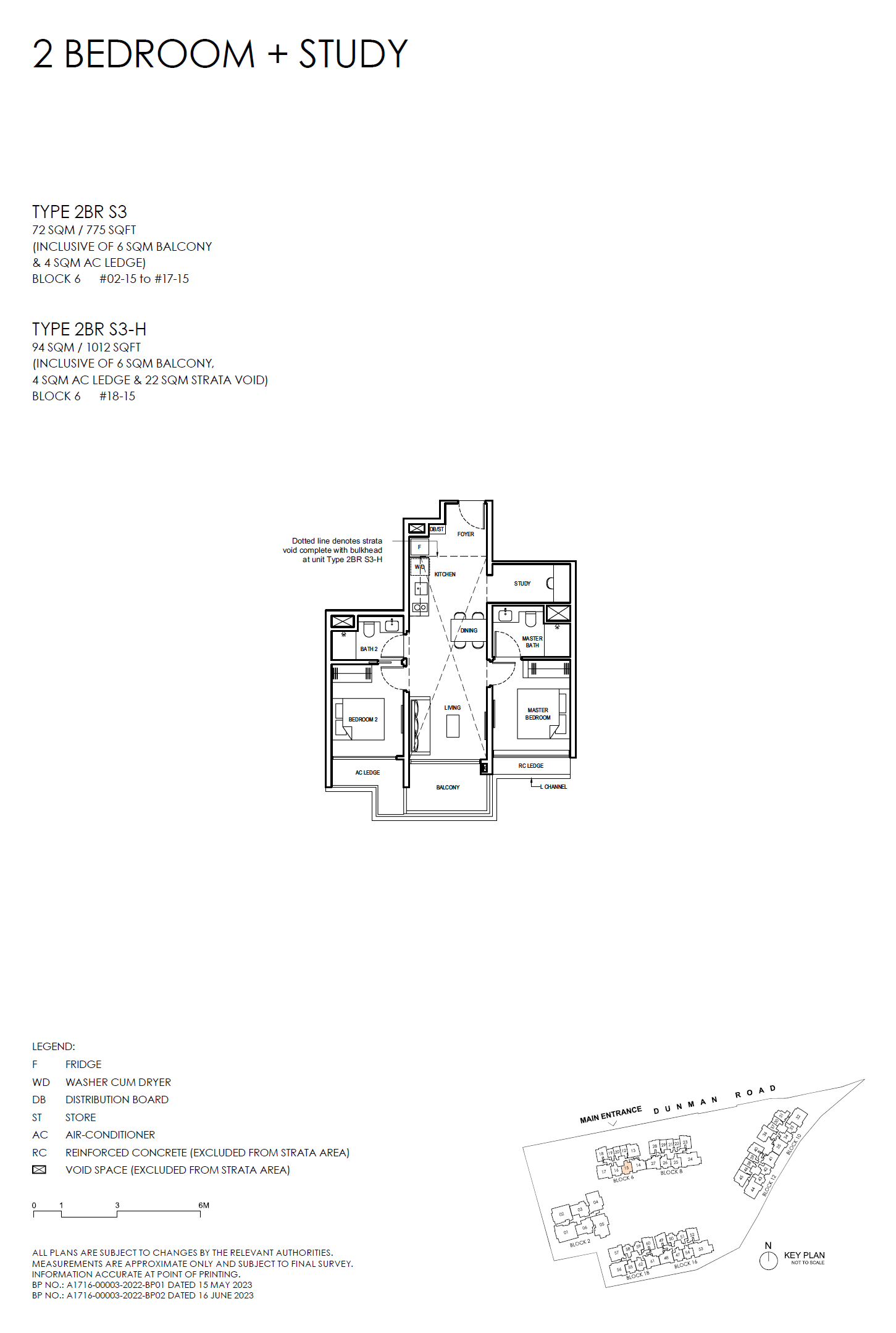 Grand Dunman 2 BEDROOM + STUDY (LUXURY) 2BR S3 floor plan