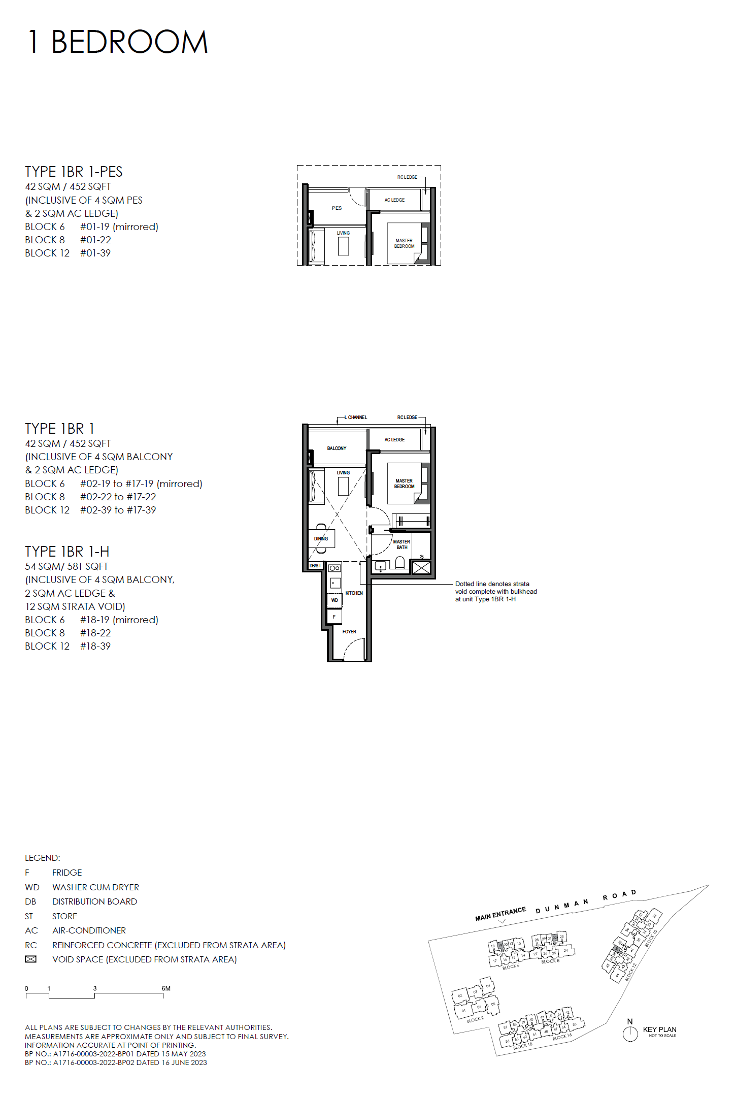 Grand Dunman floor plan 1BR 1 — 1 BEDROOM (LUXURY)