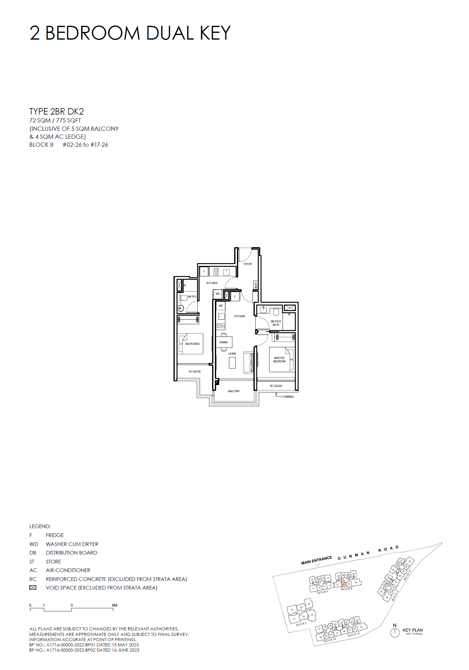 Grand Dunman 2 BEDROOM DUAL KEY (LUXURY) 2BR DK2 floor plan