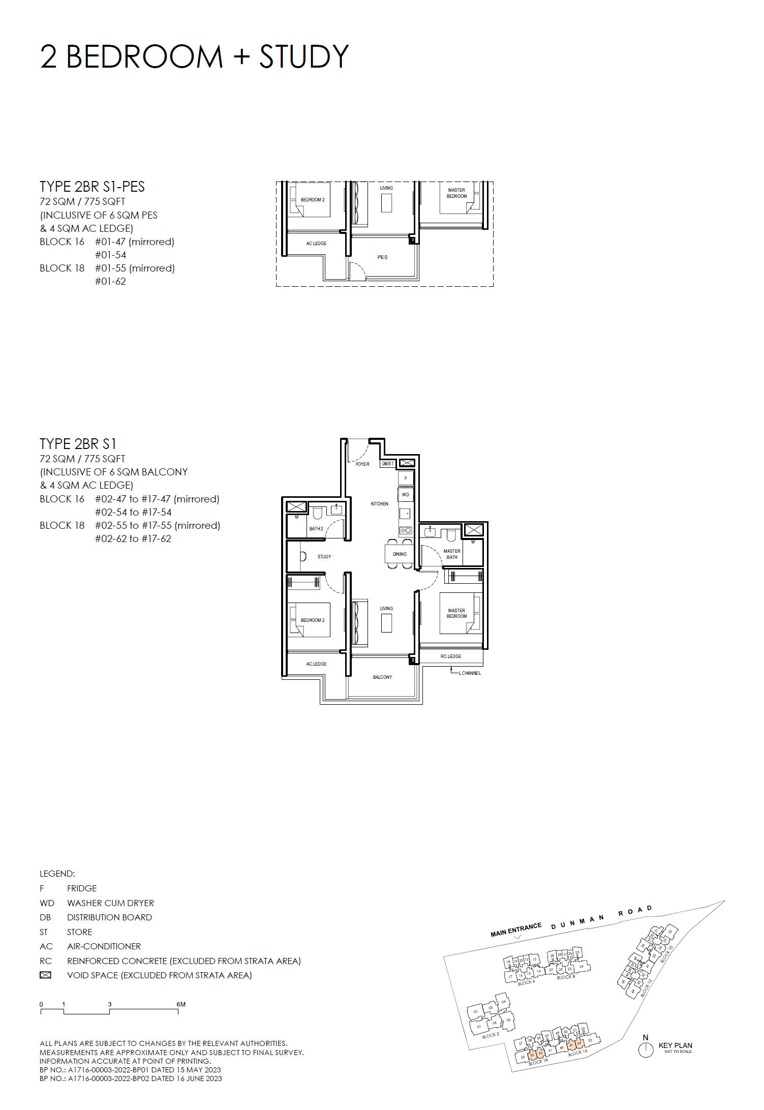 Grand Dunman 2 BEDROOM + STUDY (LUXURY) 2BR S1 floor plan