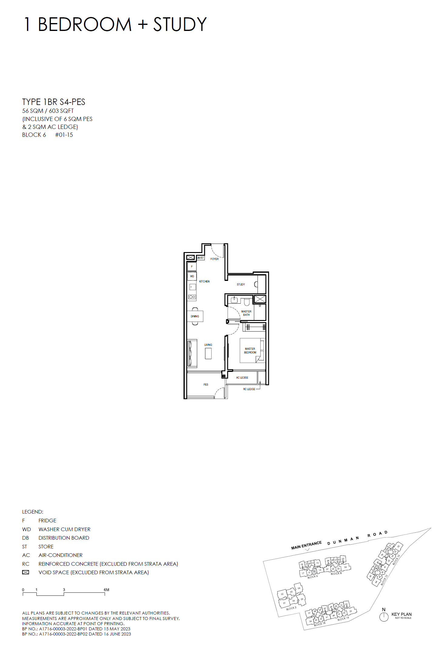 Grand Dunman 1 BEDROOM + STUDY (LUXURY) 1BR S4-PES floor plan