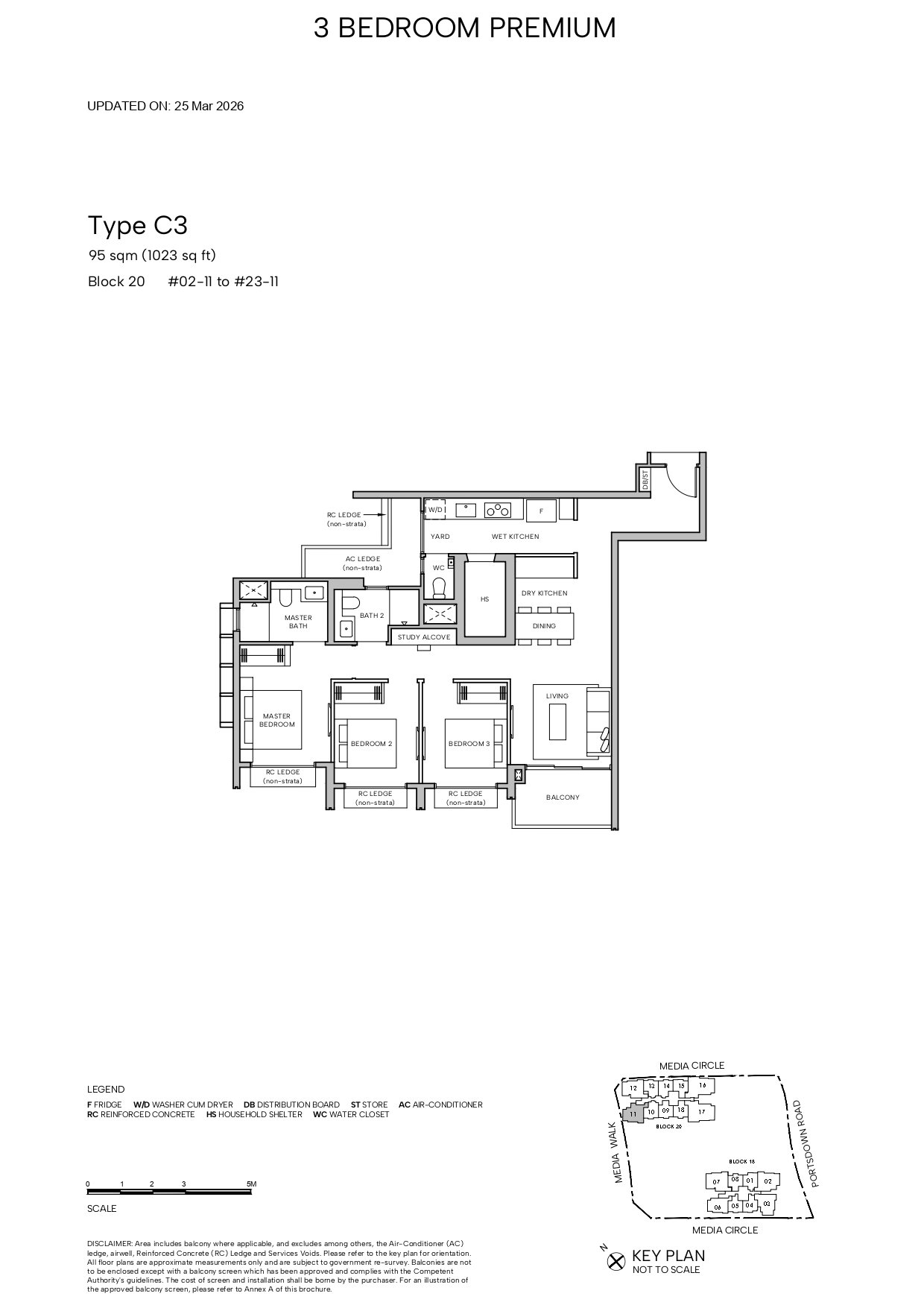 Hudson Place Residences 3 BEDROOM PREMIUM C3 floor plan