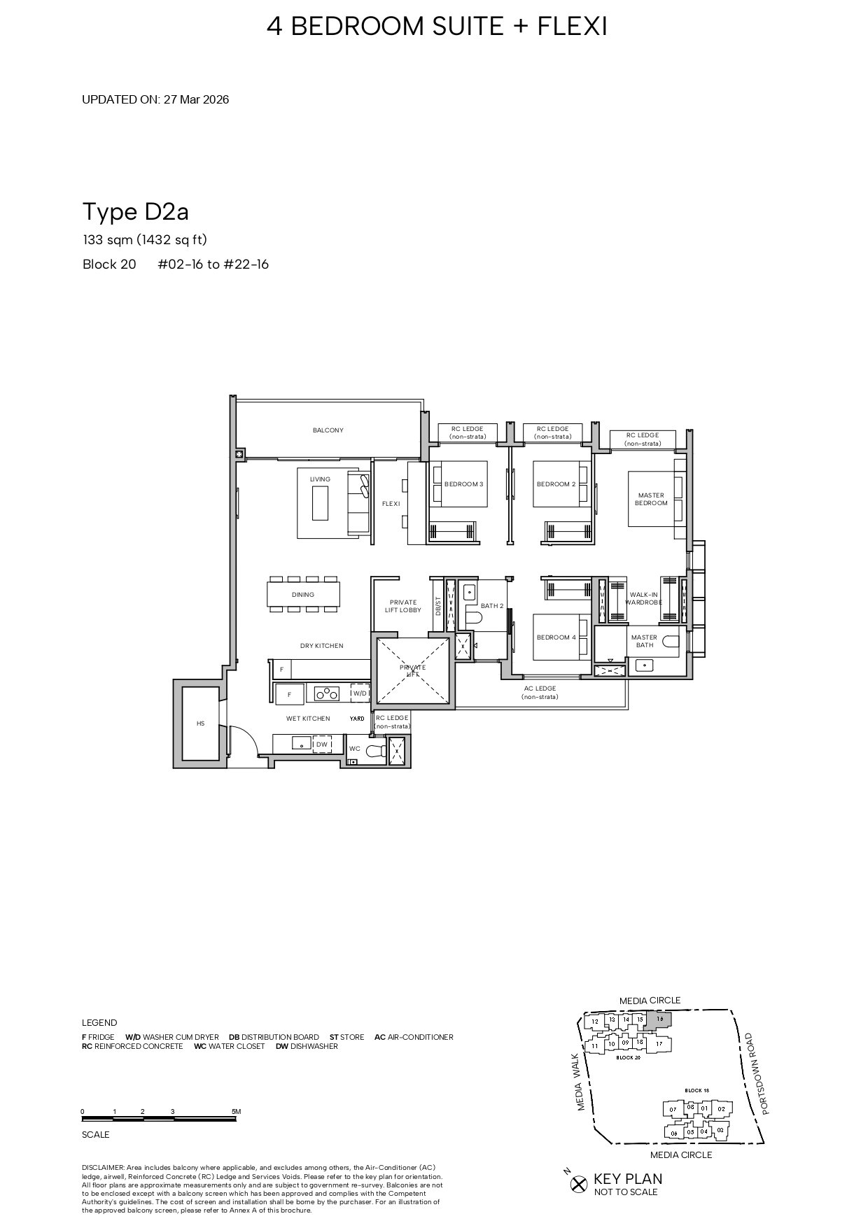 Hudson Place Residences 4 BEDROOM SUITE + FLEXI D2a floor plan