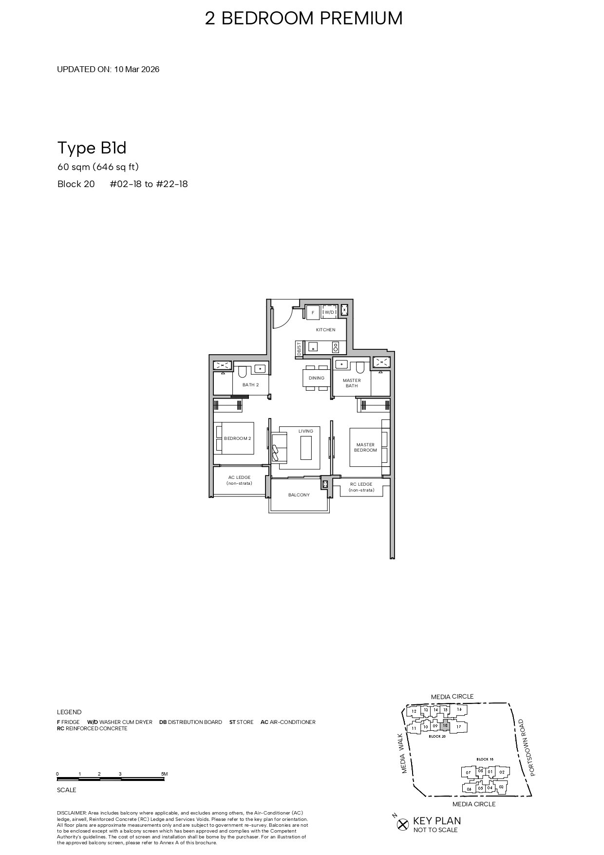Hudson Place Residences floor plan B1d — 2 BEDROOM PREMIUM