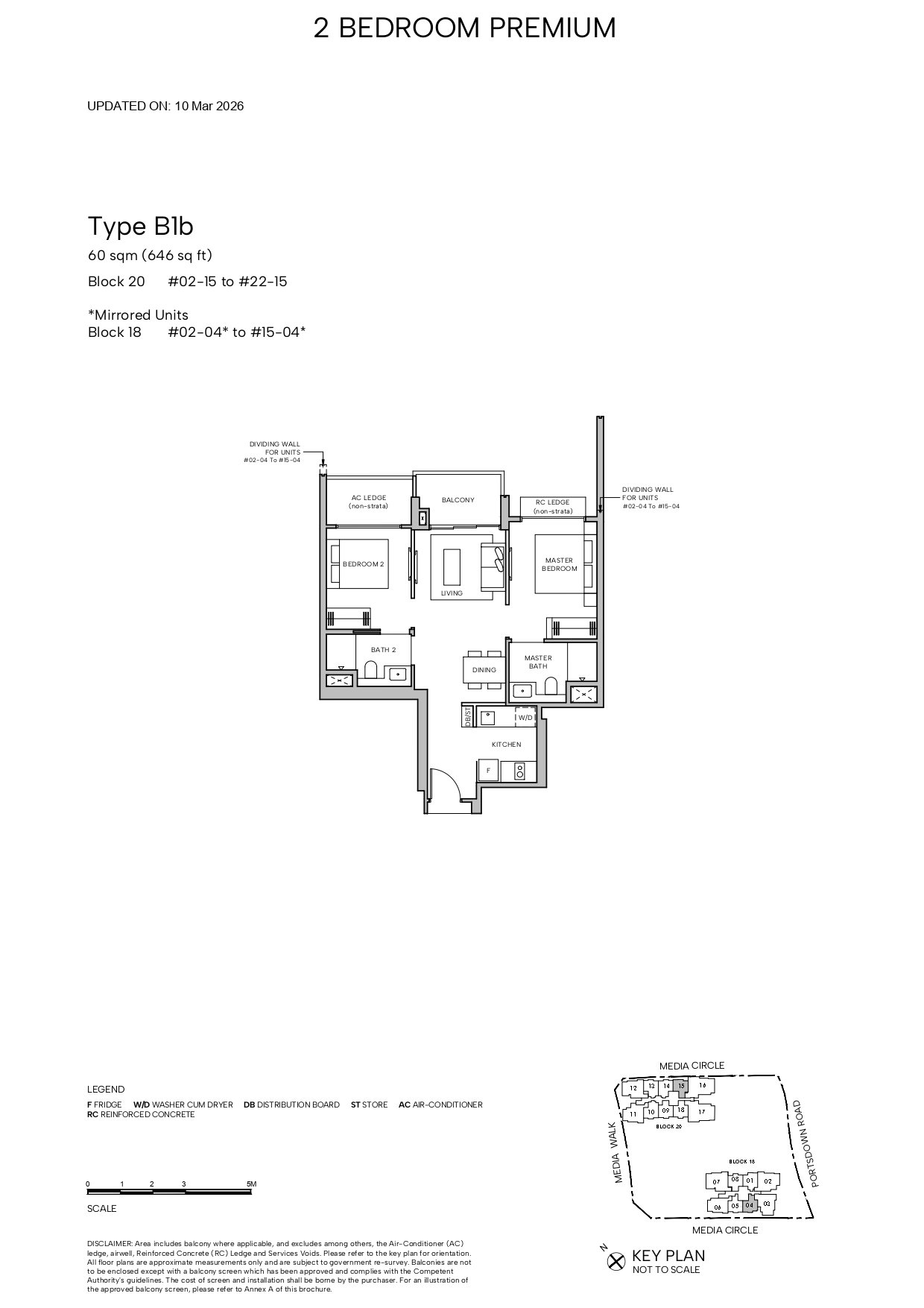 Hudson Place Residences floor plan B1b — 2 BEDROOM PREMIUM