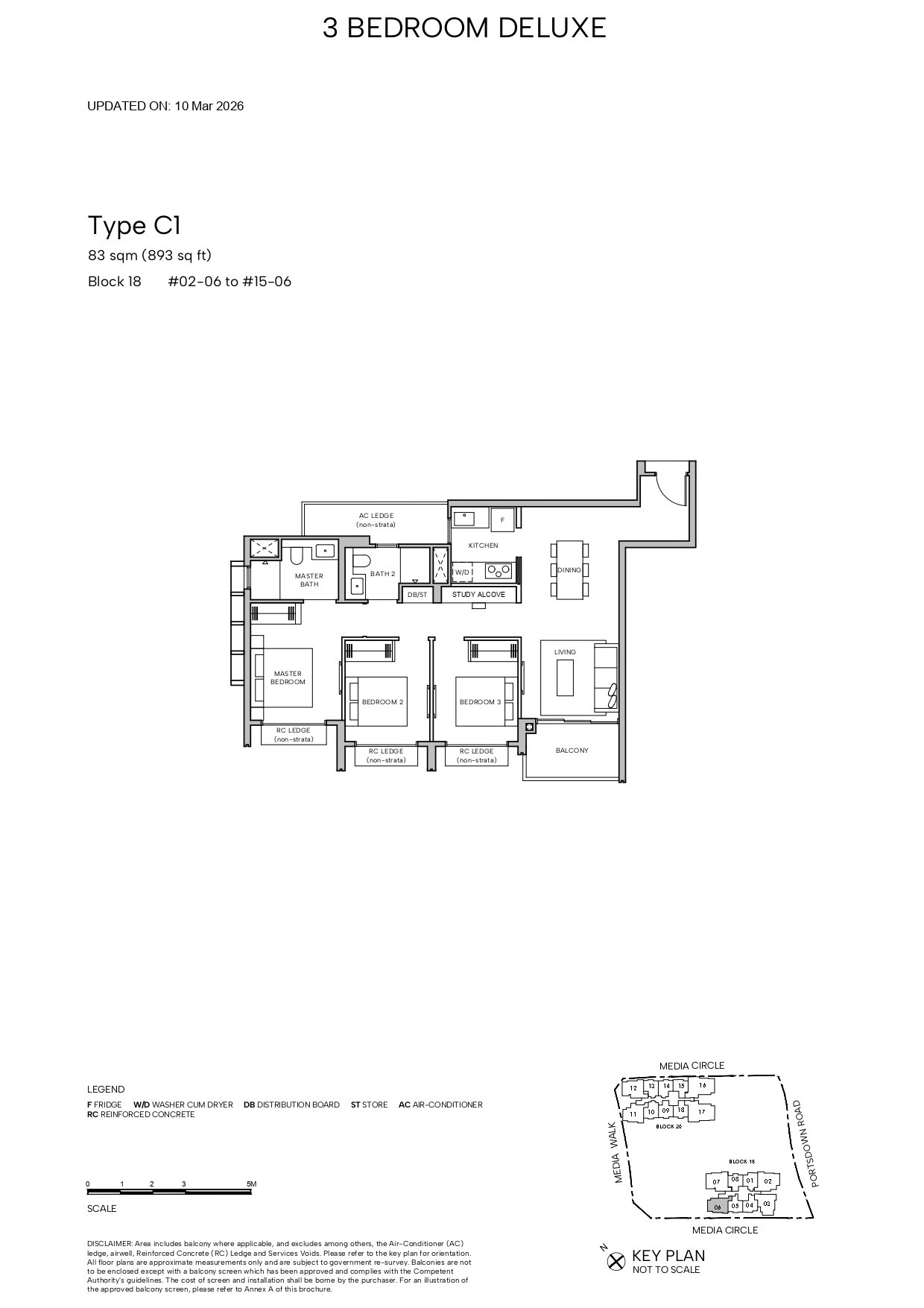 Hudson Place Residences 3 BEDROOM DELUXE C1 floor plan