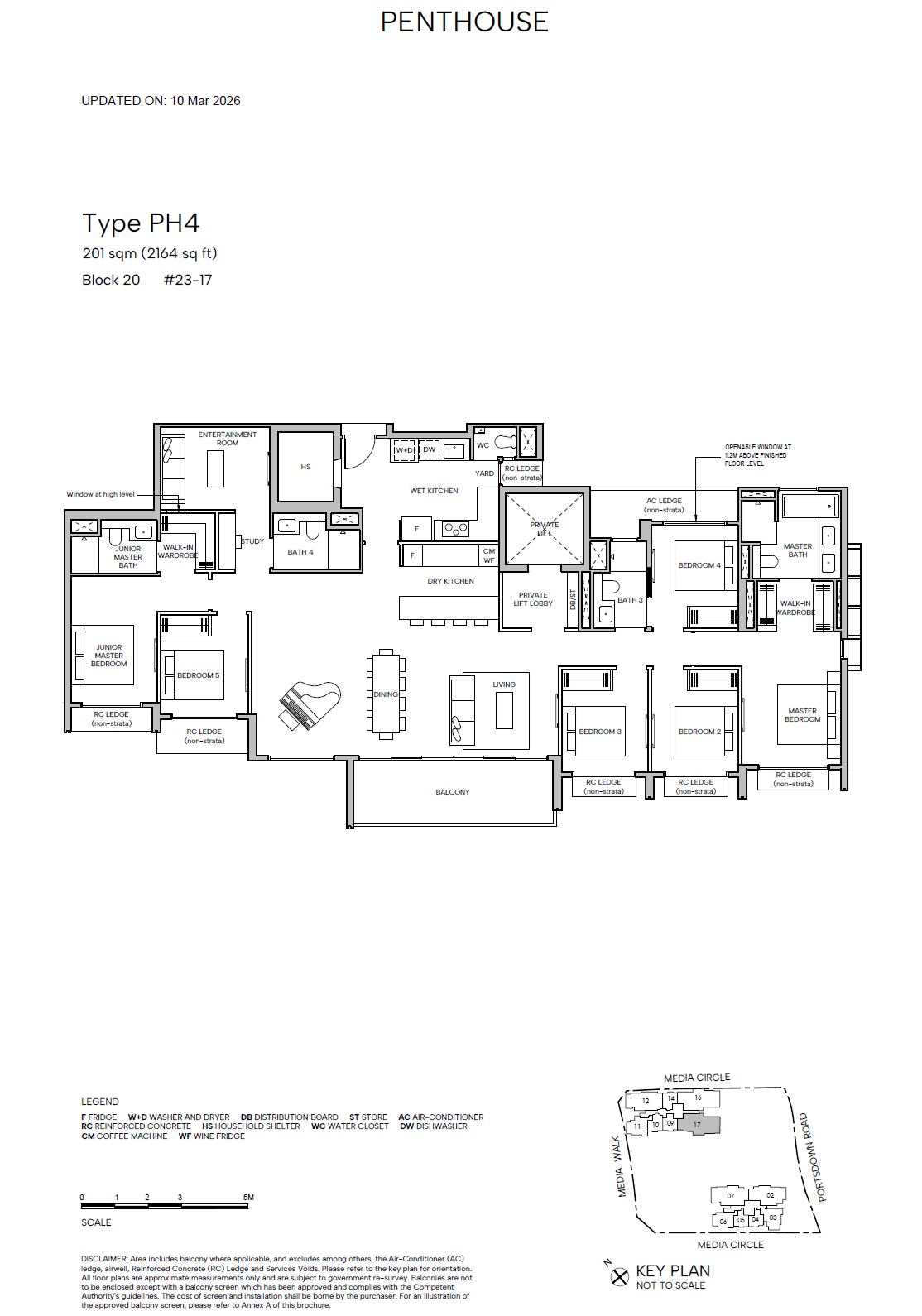 Hudson Place Residences 6BR + Entertainment rm + pte lift PH4 floor plan