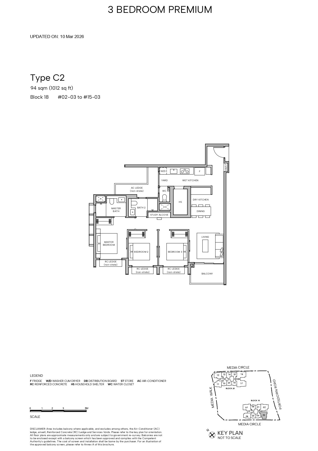 Hudson Place Residences 3 BEDROOM PREMIUM C2 floor plan