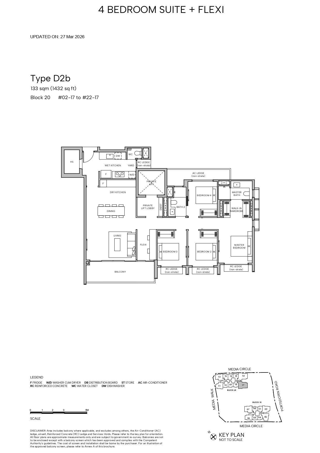 Hudson Place Residences 4 BEDROOM SUITE + FLEXI D2b floor plan