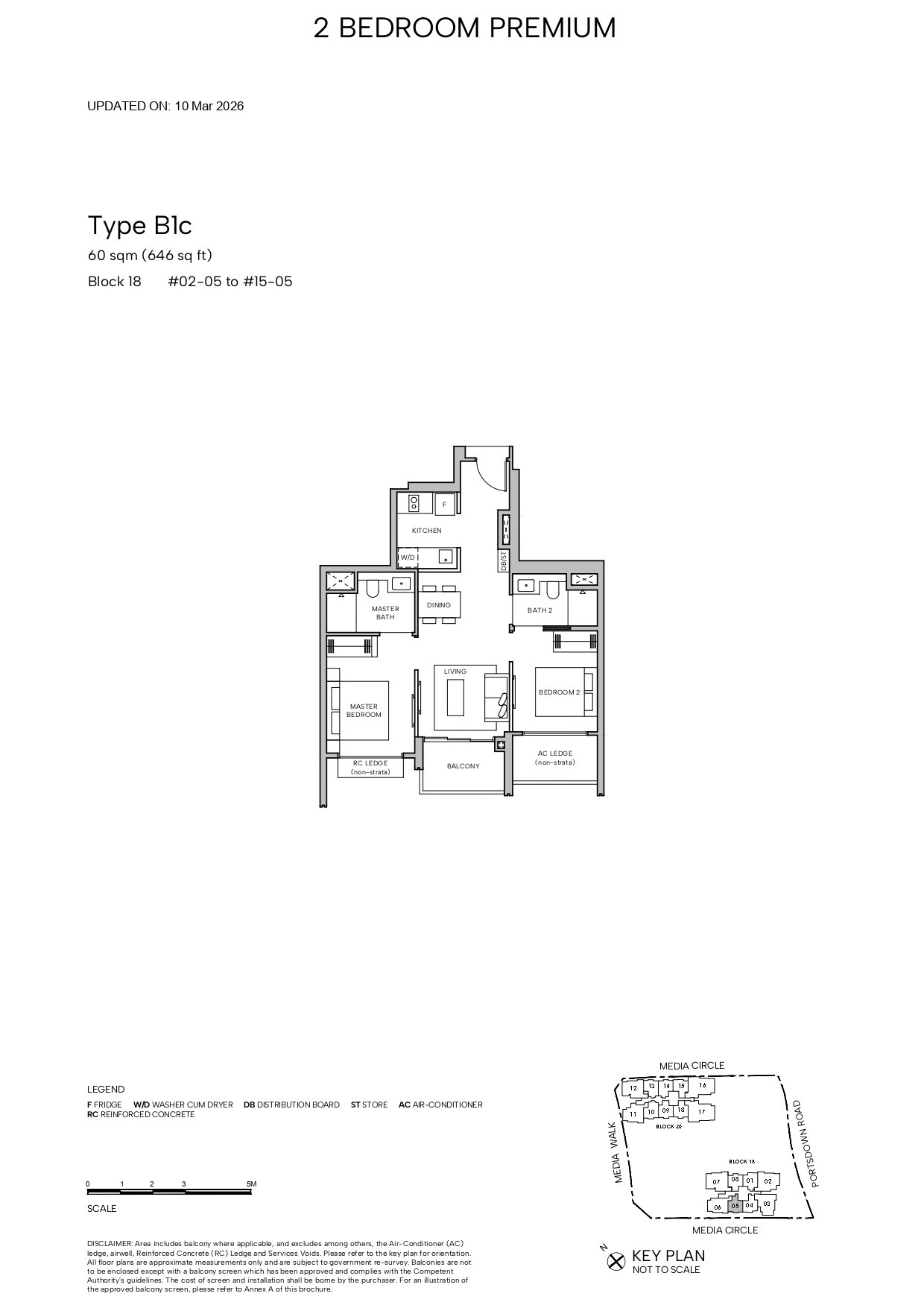 Hudson Place Residences floor plan B1c — 2 BEDROOM PREMIUM