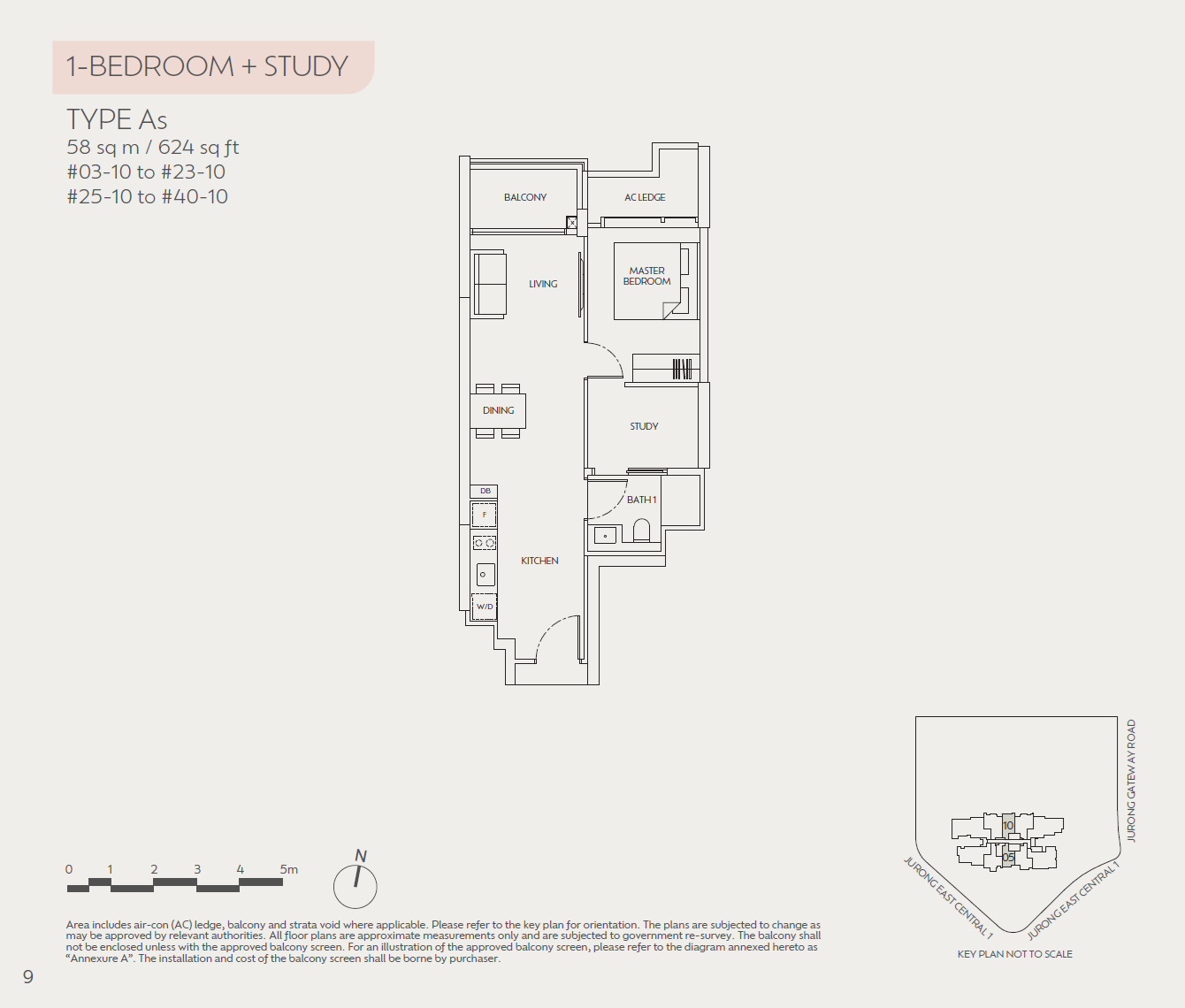 J'den floor plan As — 1 Bedroom+Study