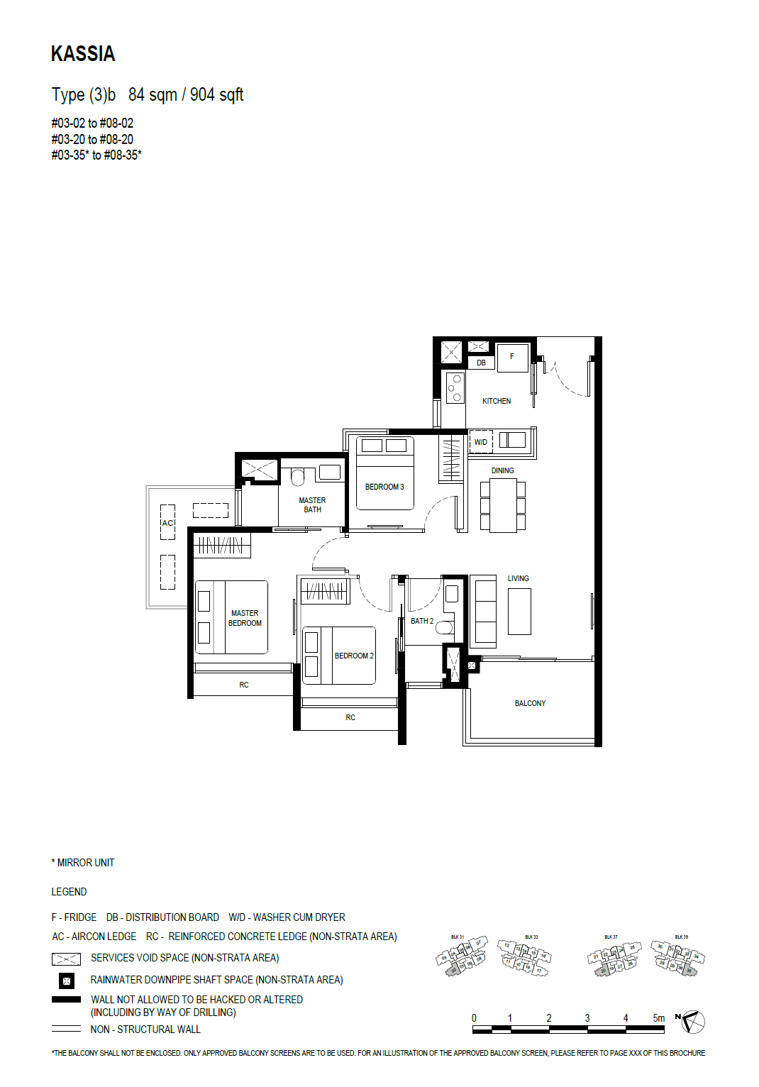 Kassia 3 Bedroom (3)b floor plan