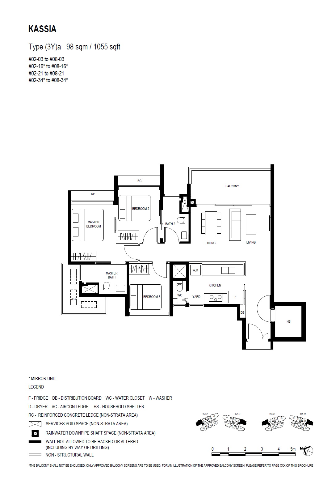 Kassia 3 Bedroom (with yard) (3Y)a floor plan