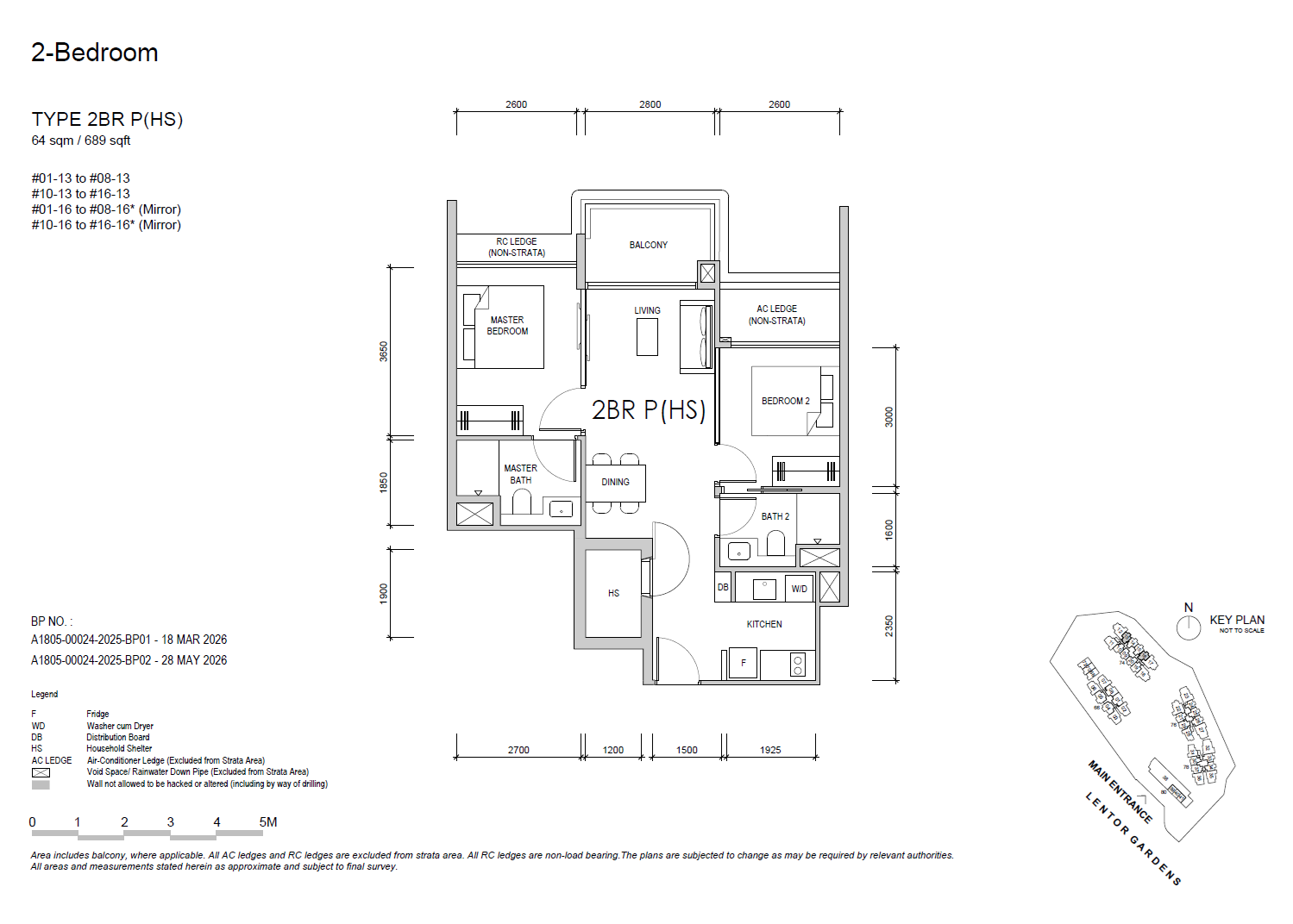 Lentor Gardens Residences floor plan 2BR P(HS) — 2 BEDROOM PREMIUM (HS)