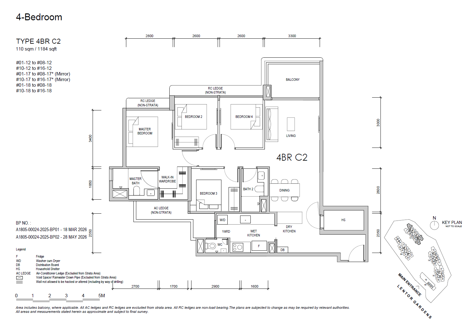 Lentor Gardens Residences floor plan 4BR C2 — 4 BEDROOM COMPACT