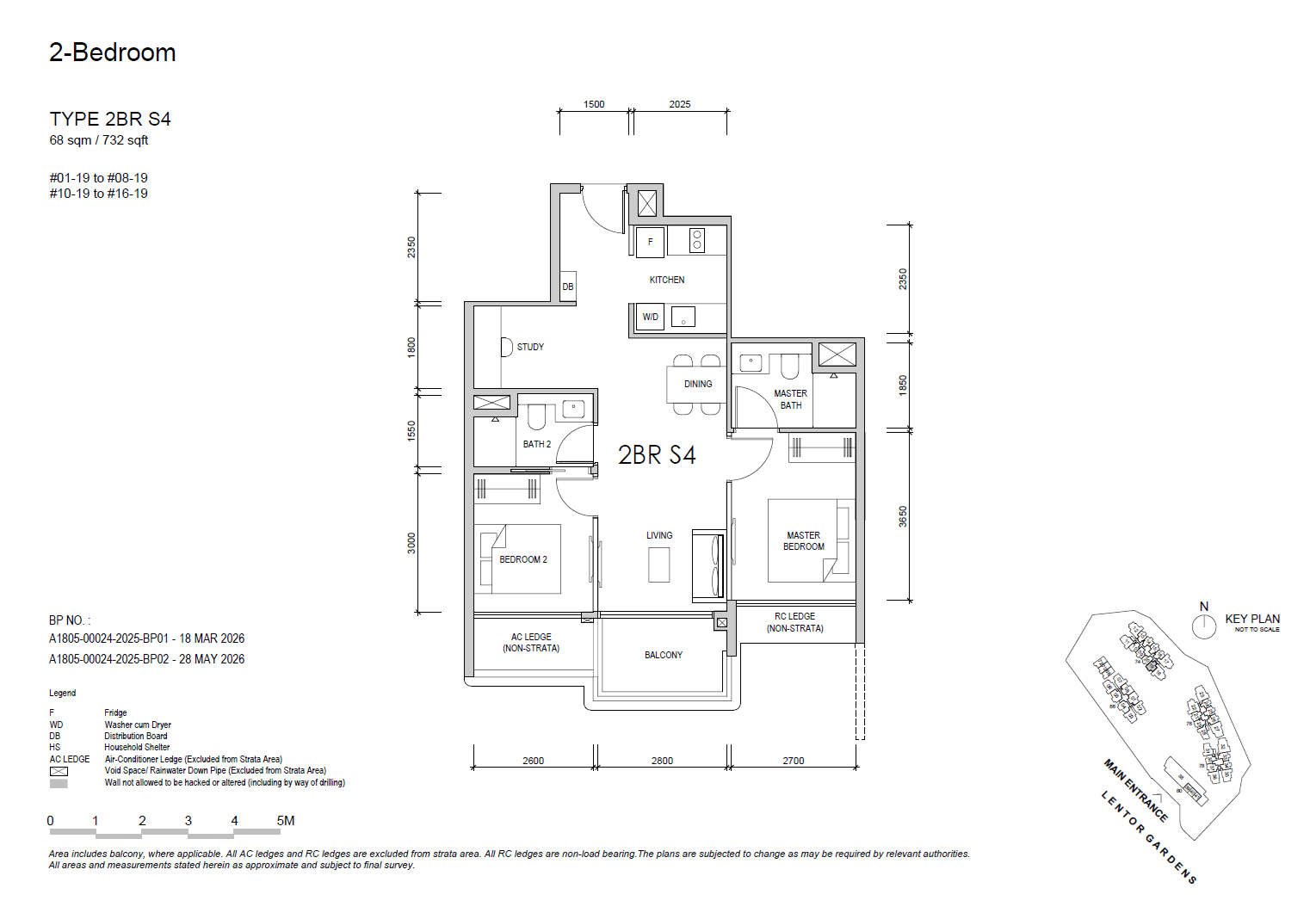 Lentor Gardens Residences floor plan 2BR S4 — 2 BEDROOM + STUDY