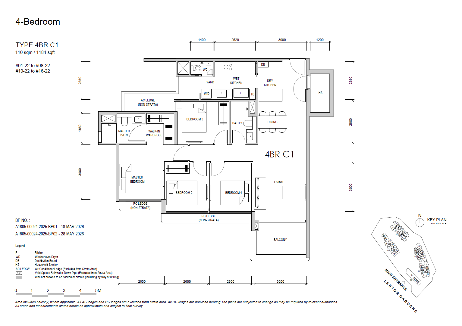 Lentor Gardens Residences floor plan 4BR C1 — 4 BEDROOM COMPACT