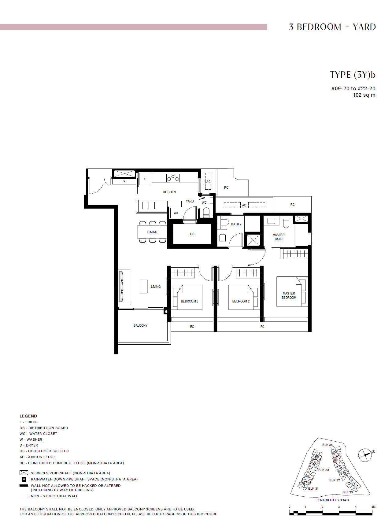 Lentor Hills Residences 3 Bedroom + Yard (3Y)b floor plan