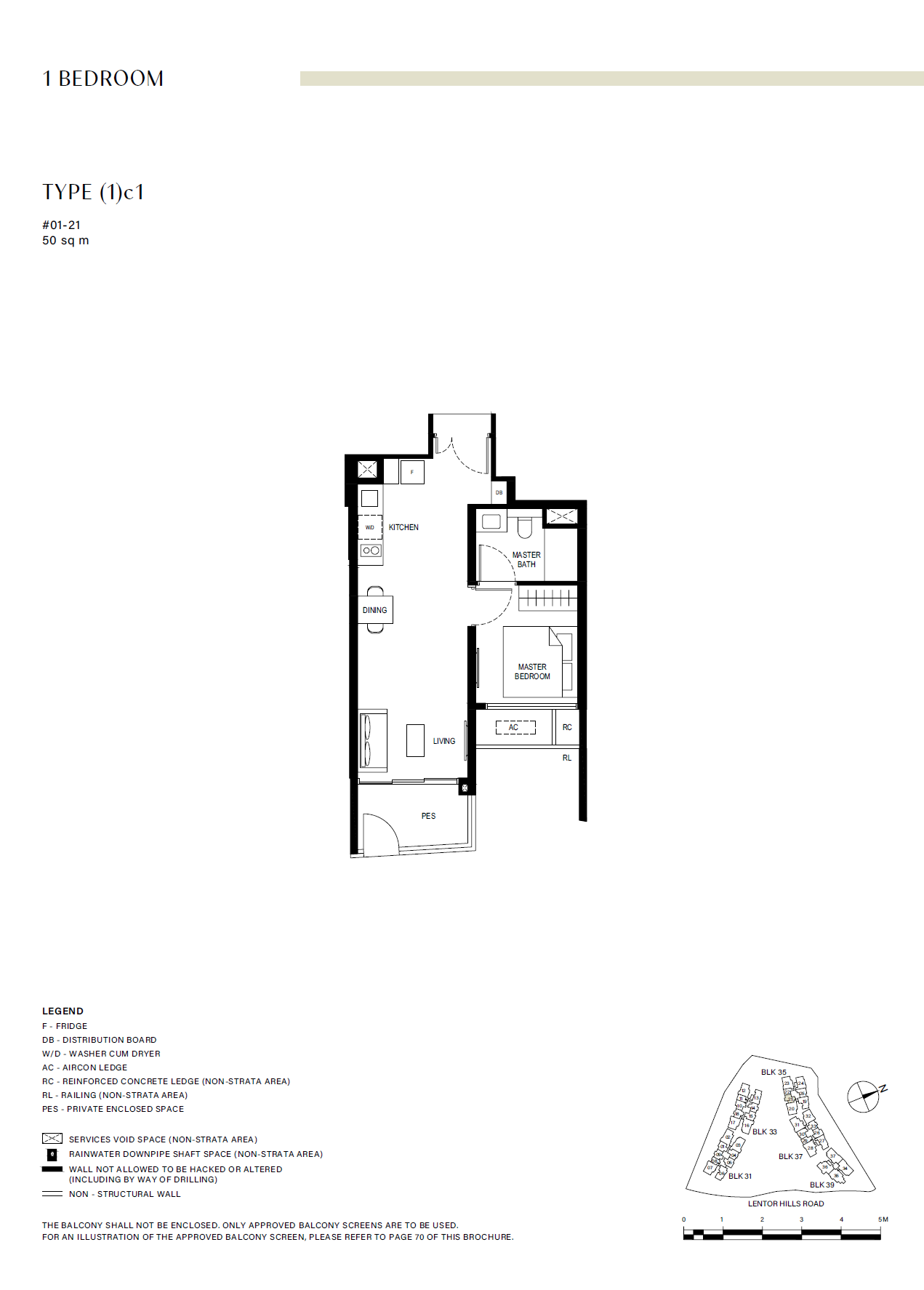 Lentor Hills Residences floor plan (1)c1 — 1 Bedroom
