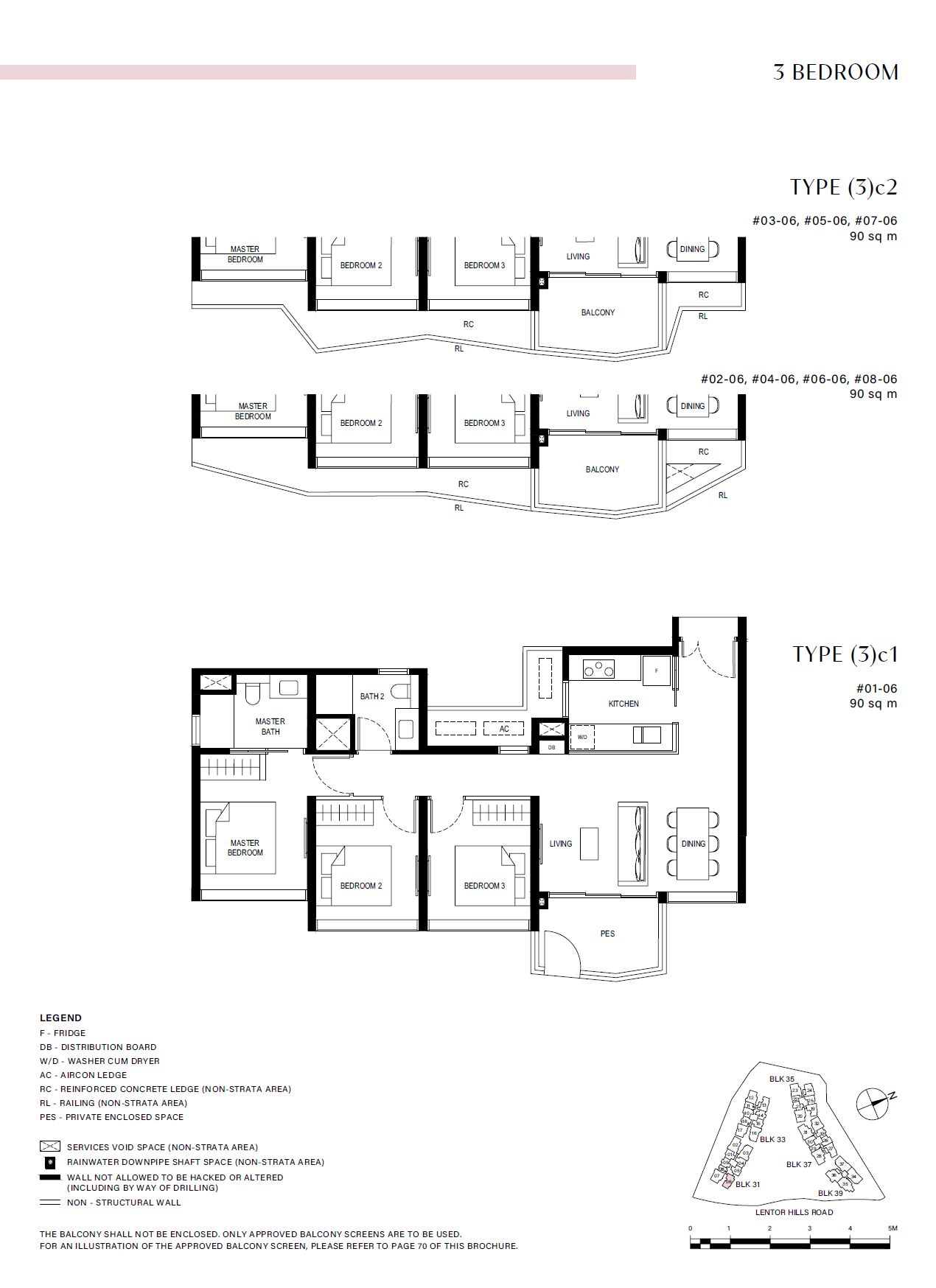 Lentor Hills Residences 3 Bedroom (3)c2 floor plan