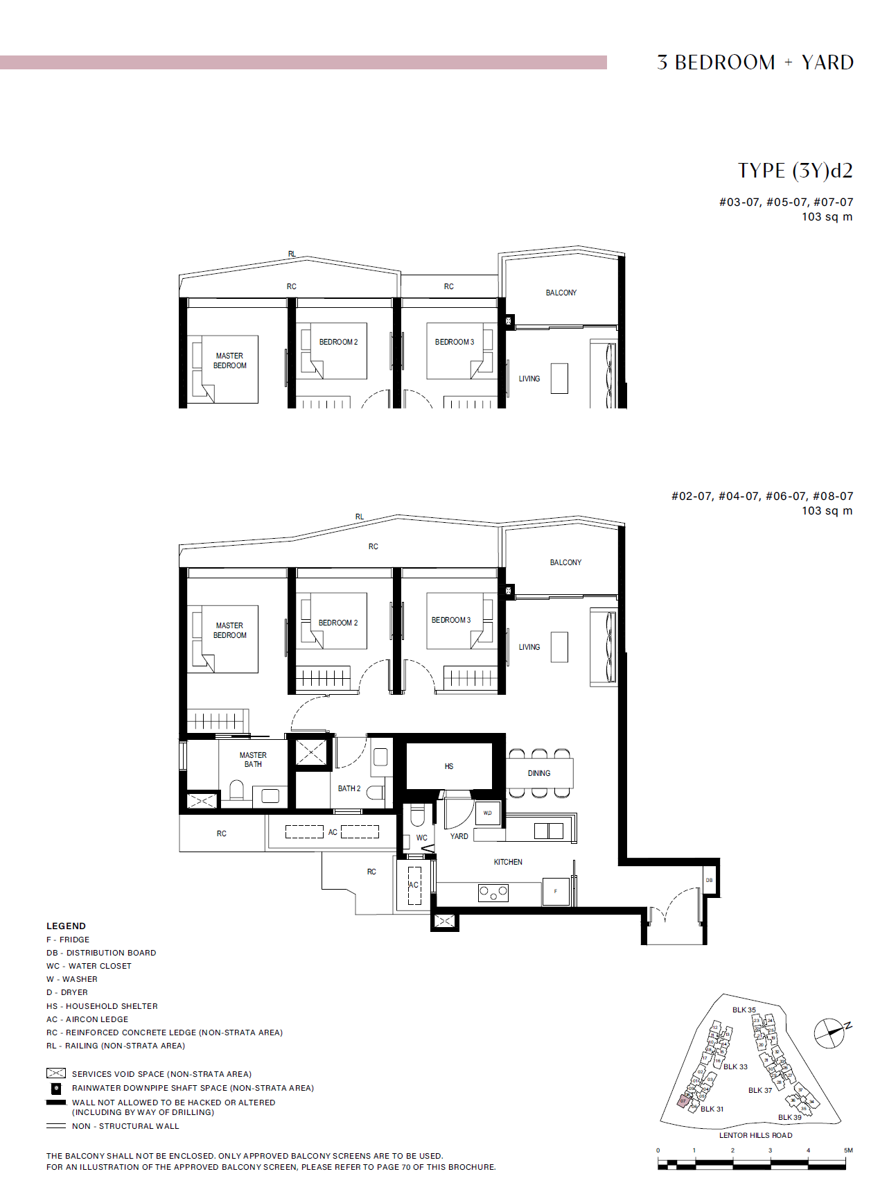 Lentor Hills Residences 3 Bedroom + Yard (3Y)d2 floor plan