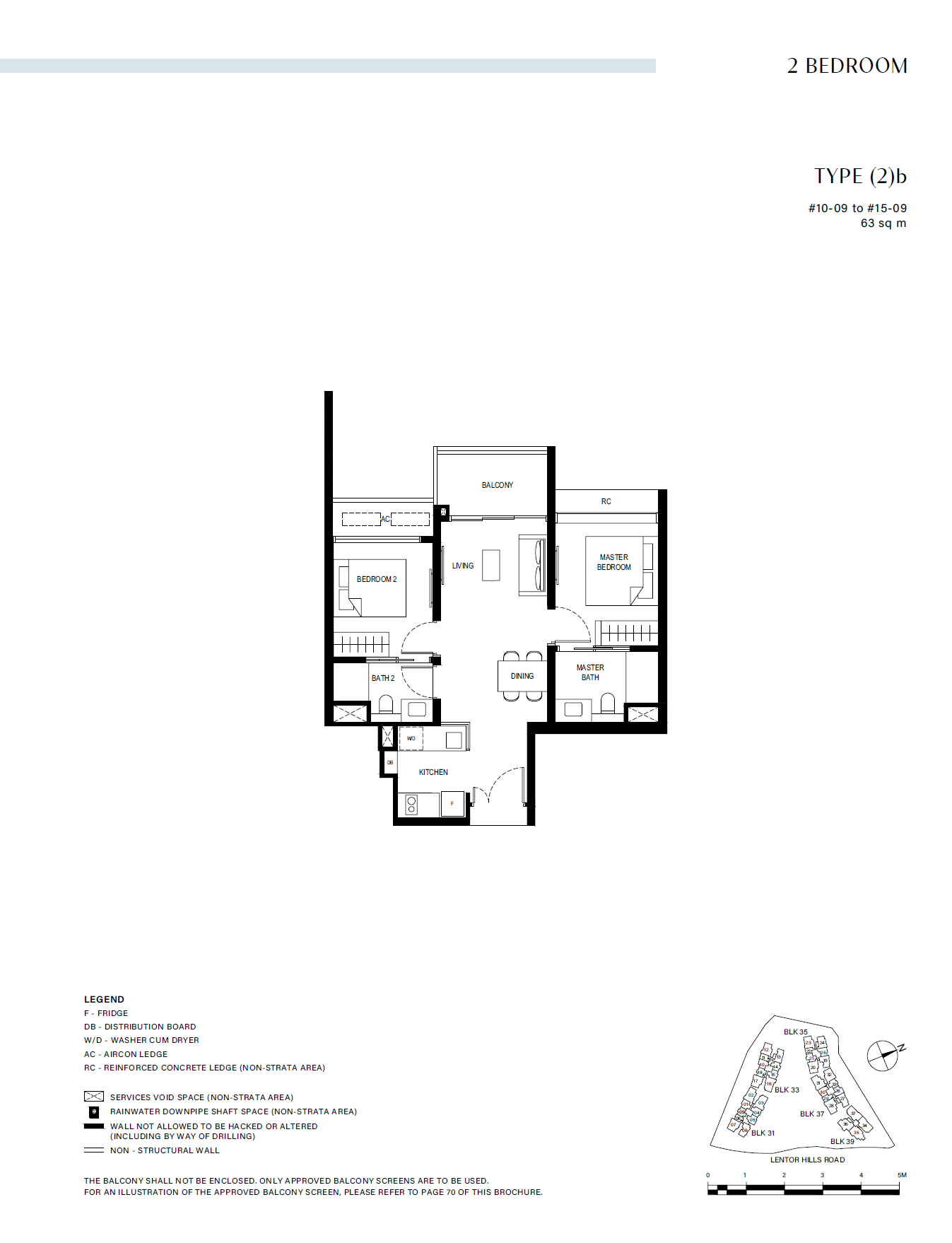 Lentor Hills Residences 2 Bedroom (2)b floor plan