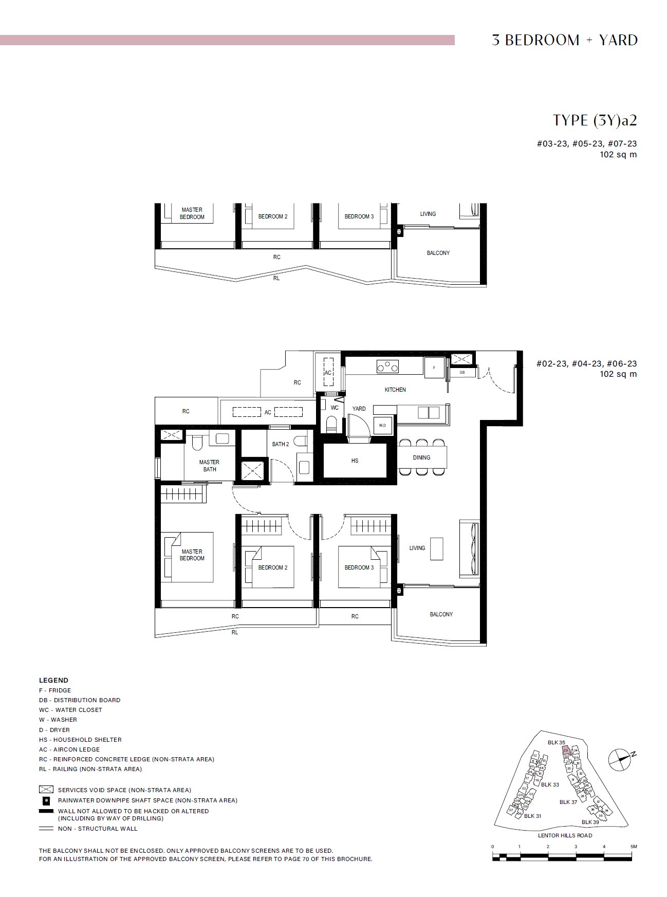 Lentor Hills Residences 3 Bedroom + Yard (3Y)a2 floor plan