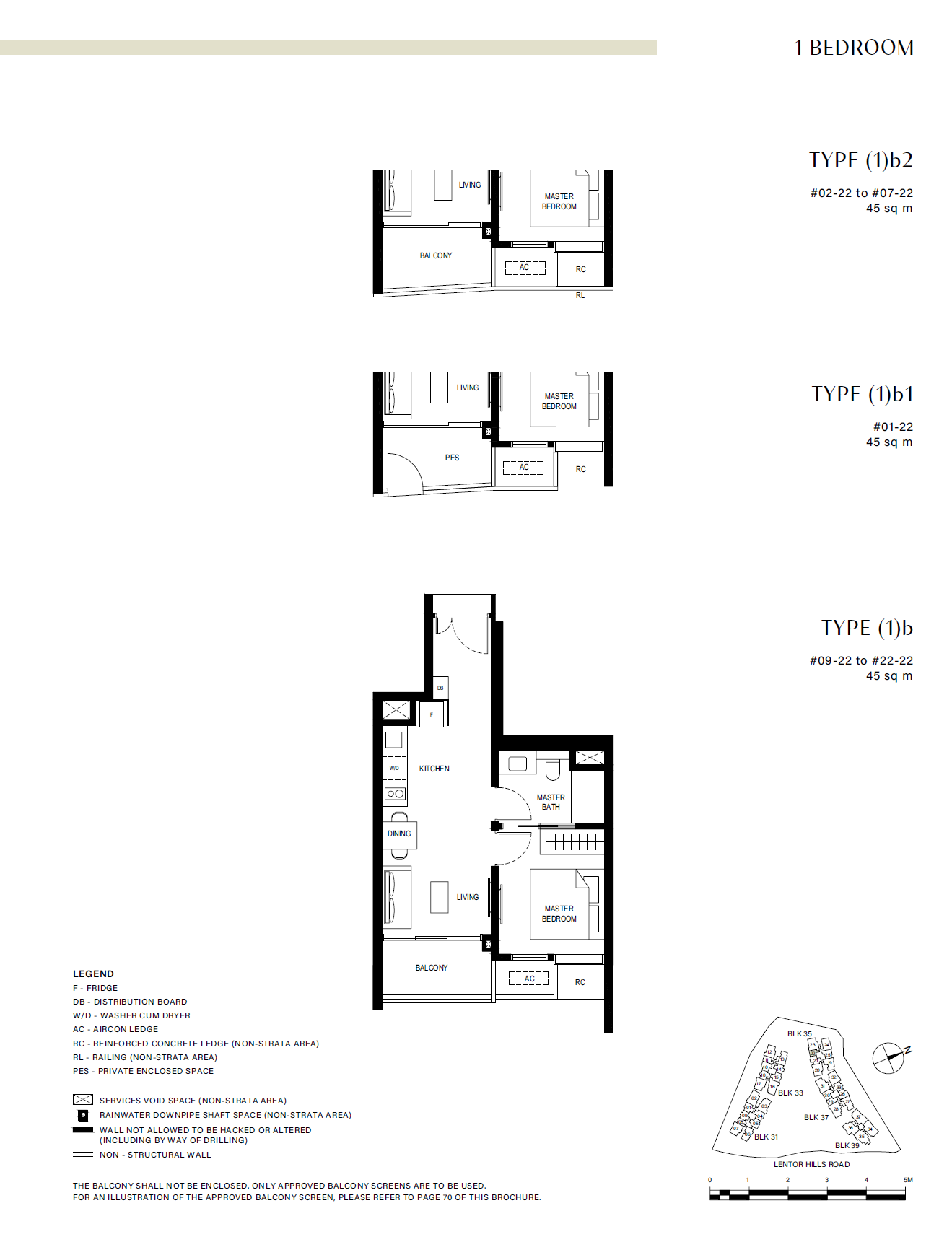 Lentor Hills Residences floor plan (1)b — 1 Bedroom