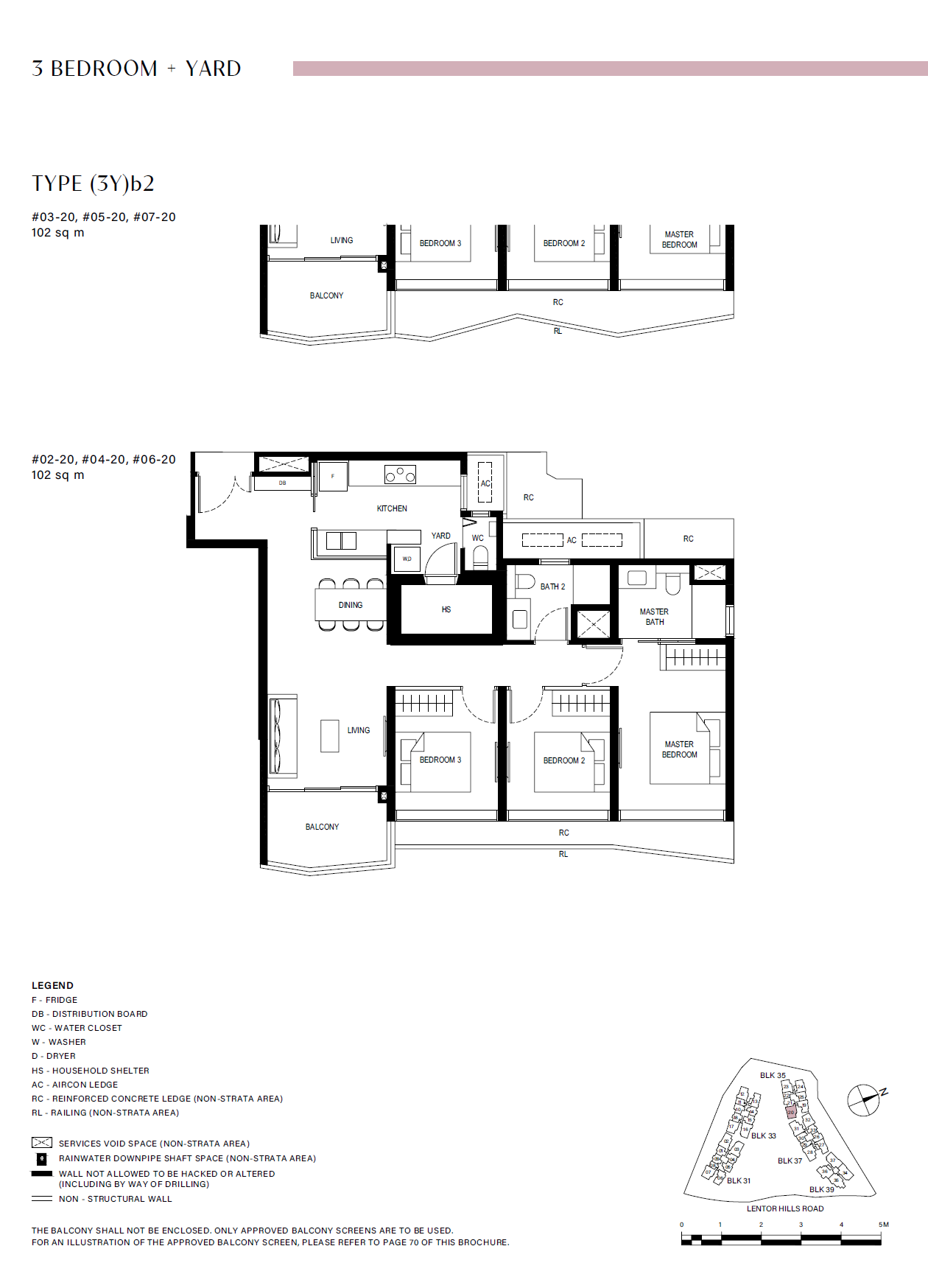 Lentor Hills Residences 3 Bedroom + Yard (3Y)b2 floor plan