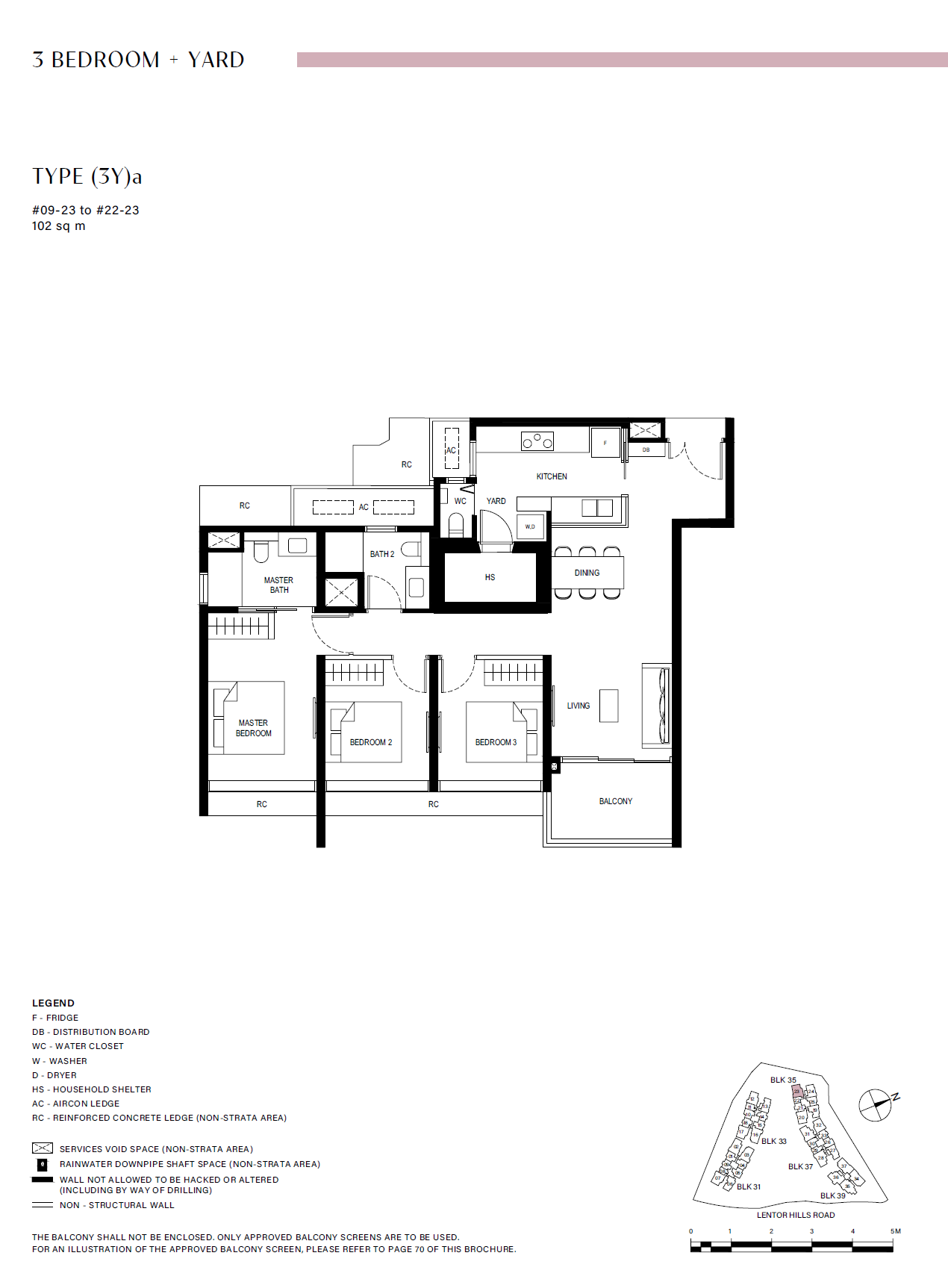 Lentor Hills Residences 3 Bedroom + Yard (3Y)a floor plan