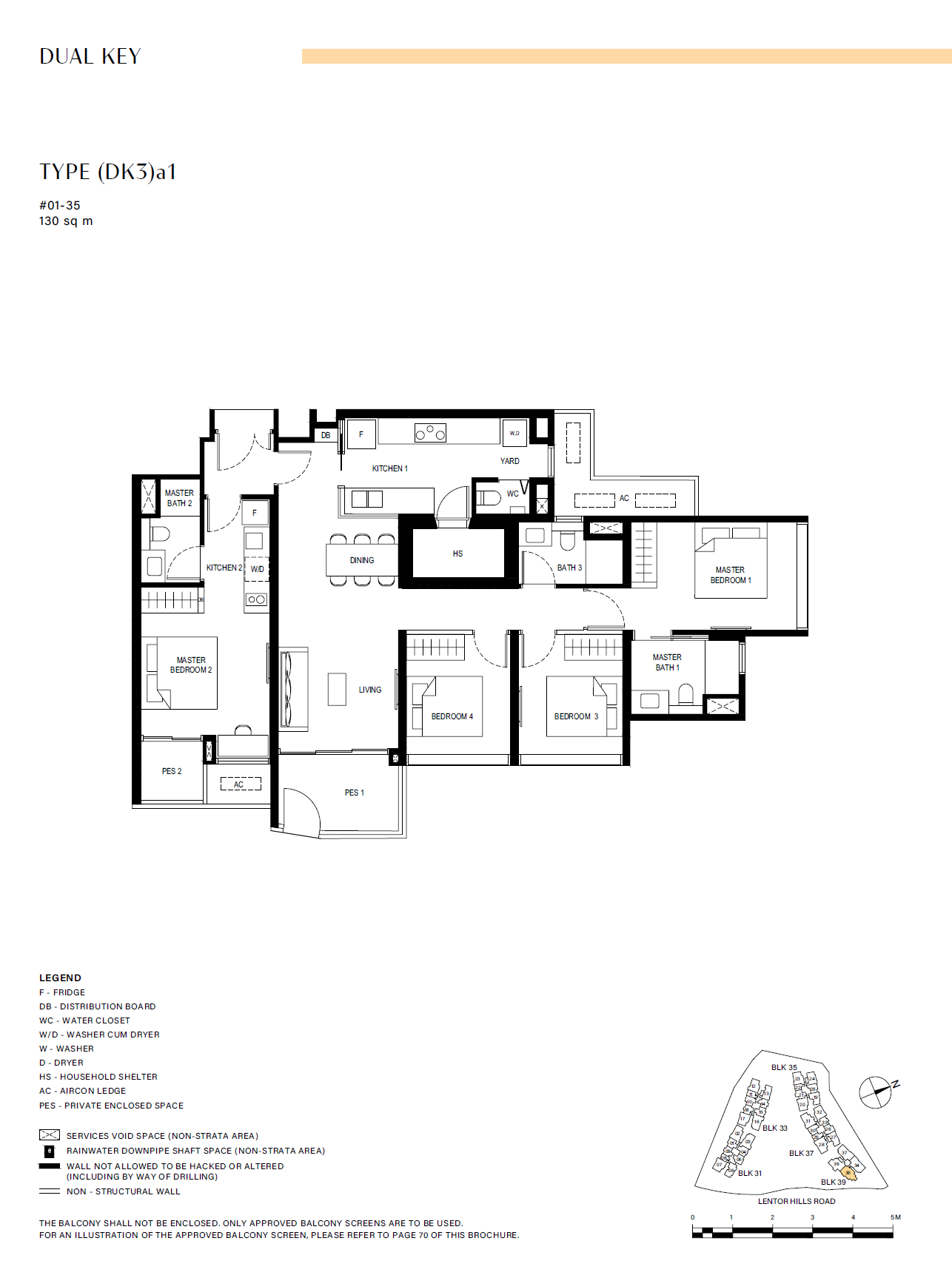 Lentor Hills Residences 4 Bedroom Dual-Key (DK3)a1 floor plan