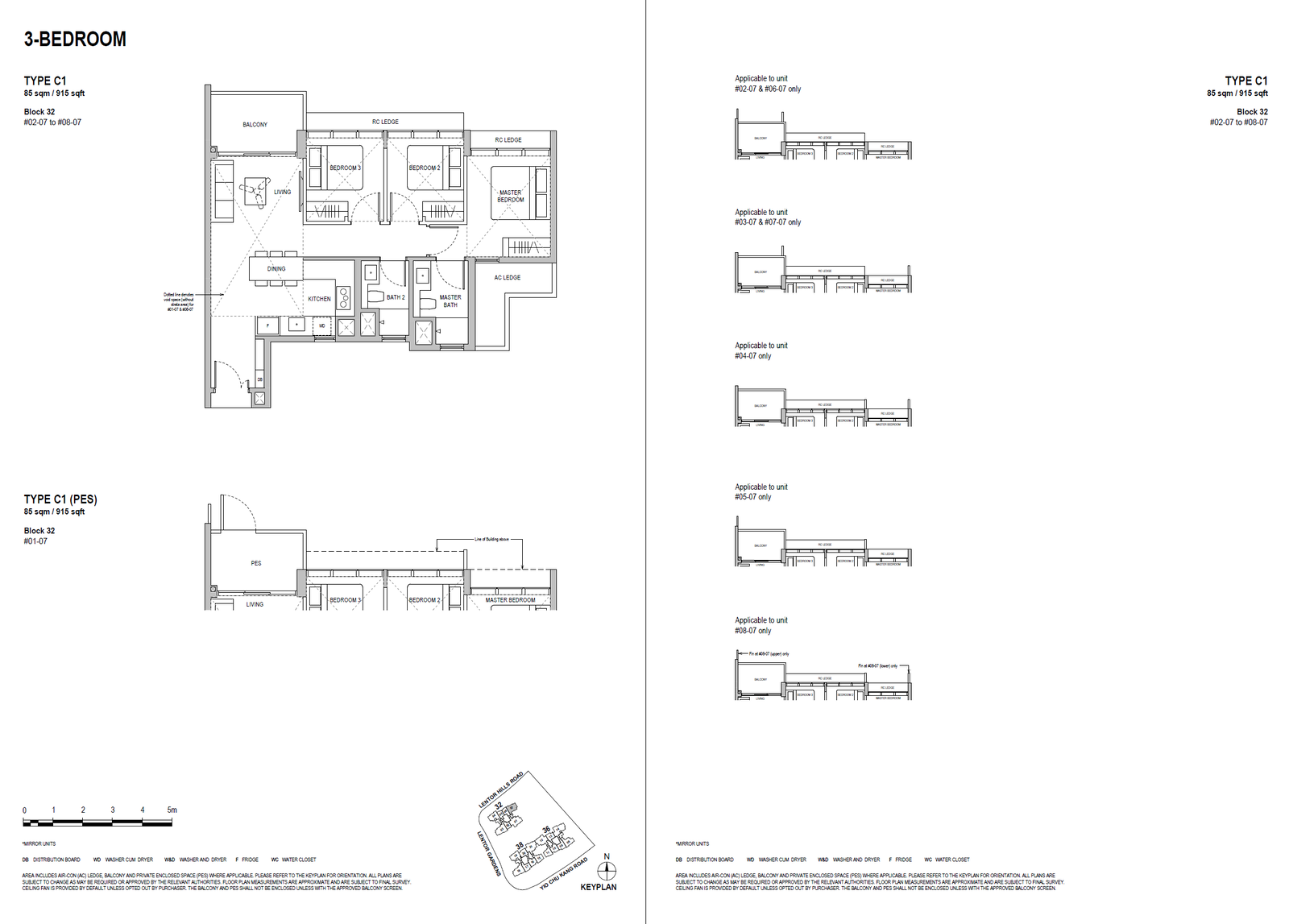 Lentoria 3 Bedroom C1(PES) floor plan
