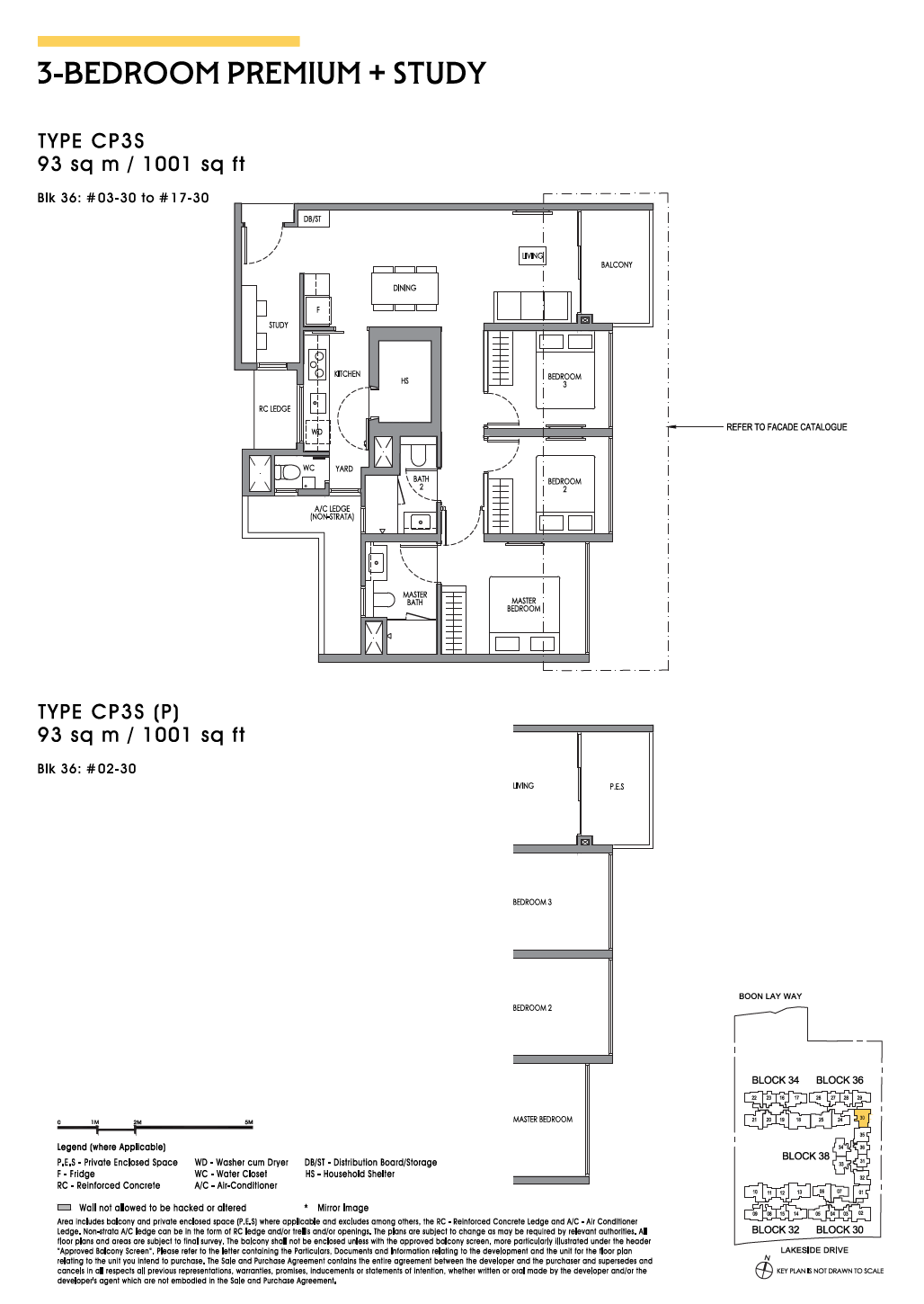 Lucerne Grand 3 Bedroom Premium + Study CP3S(P) floor plan