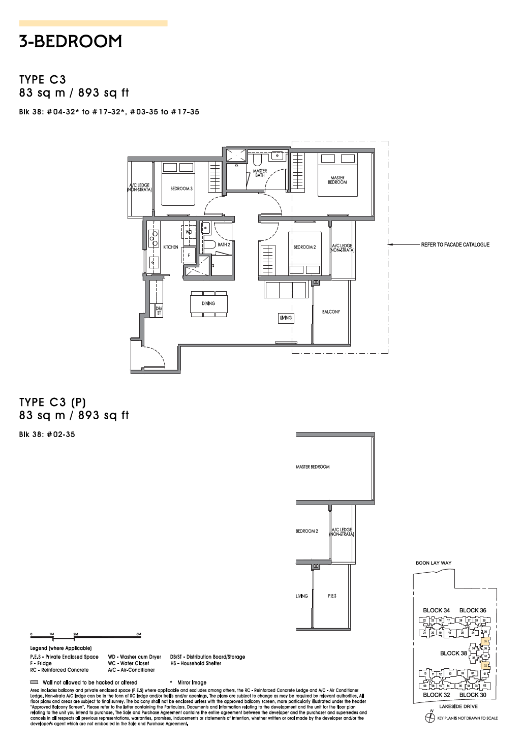 Lucerne Grand floor plan C3(P) — 3BR