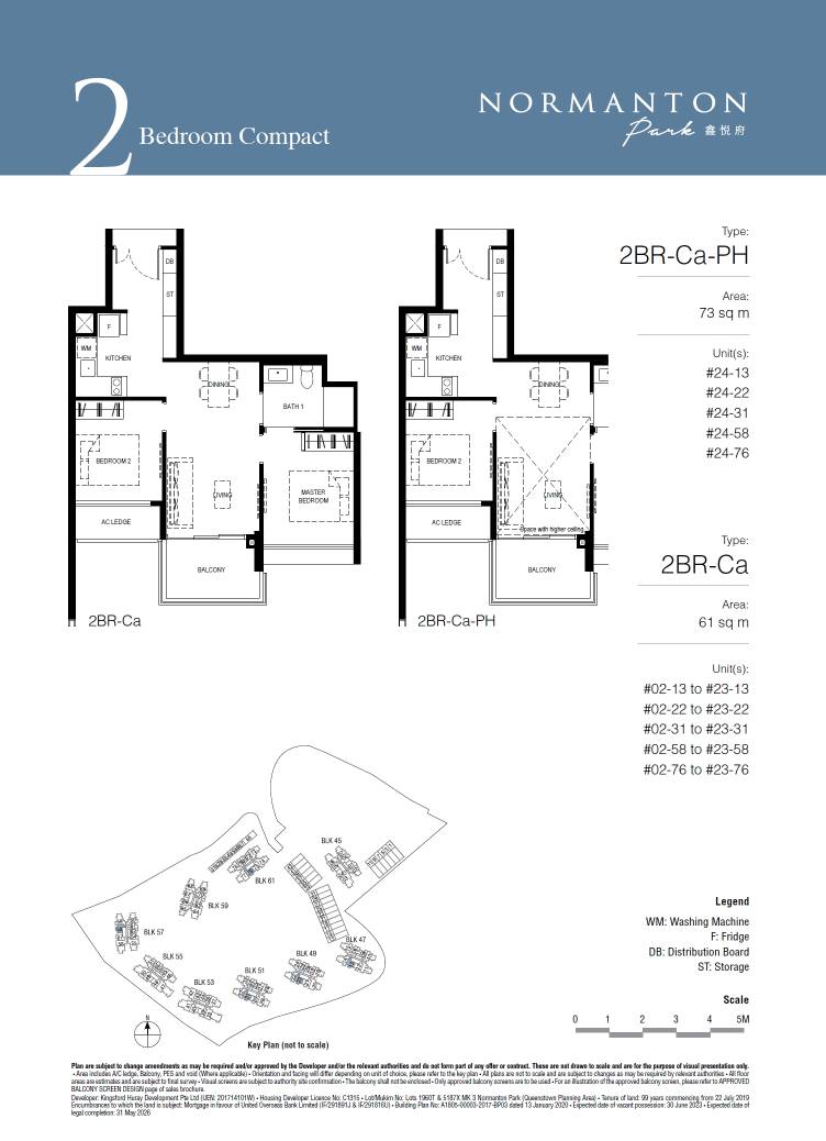 Normanton Park floor plan 2BR-Ca — 2 Bedroom