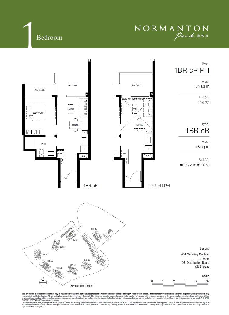 Normanton Park floor plan 1BR-cR-PH — 1 Bedroom