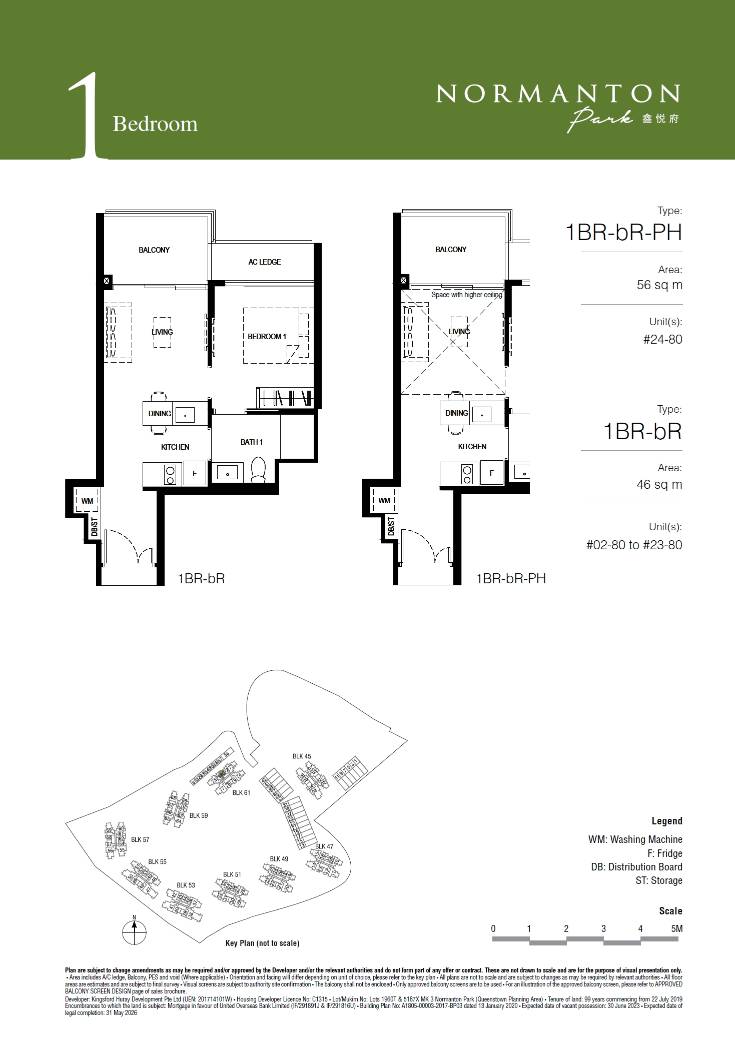 Normanton Park floor plan 1BR-bR — 1 Bedroom