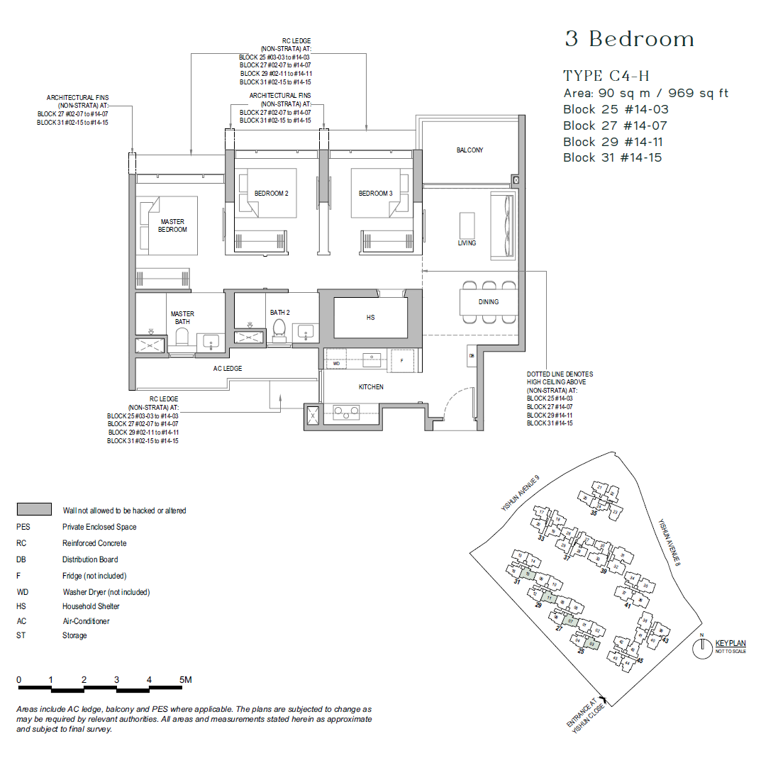 North Gaia floor plan C4-H — 3 BEDROOM