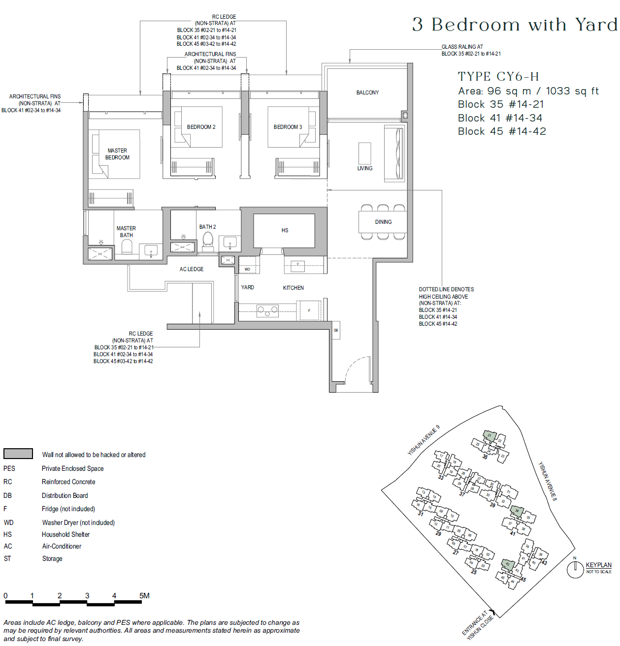 North Gaia floor plan CY6-H — 3 BEDROOM + YARD
