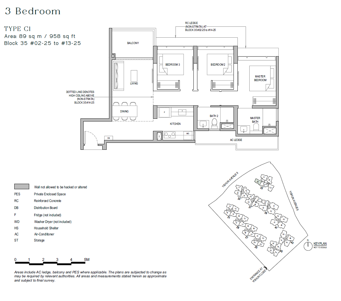 North Gaia floor plan C1 — 3 BEDROOM
