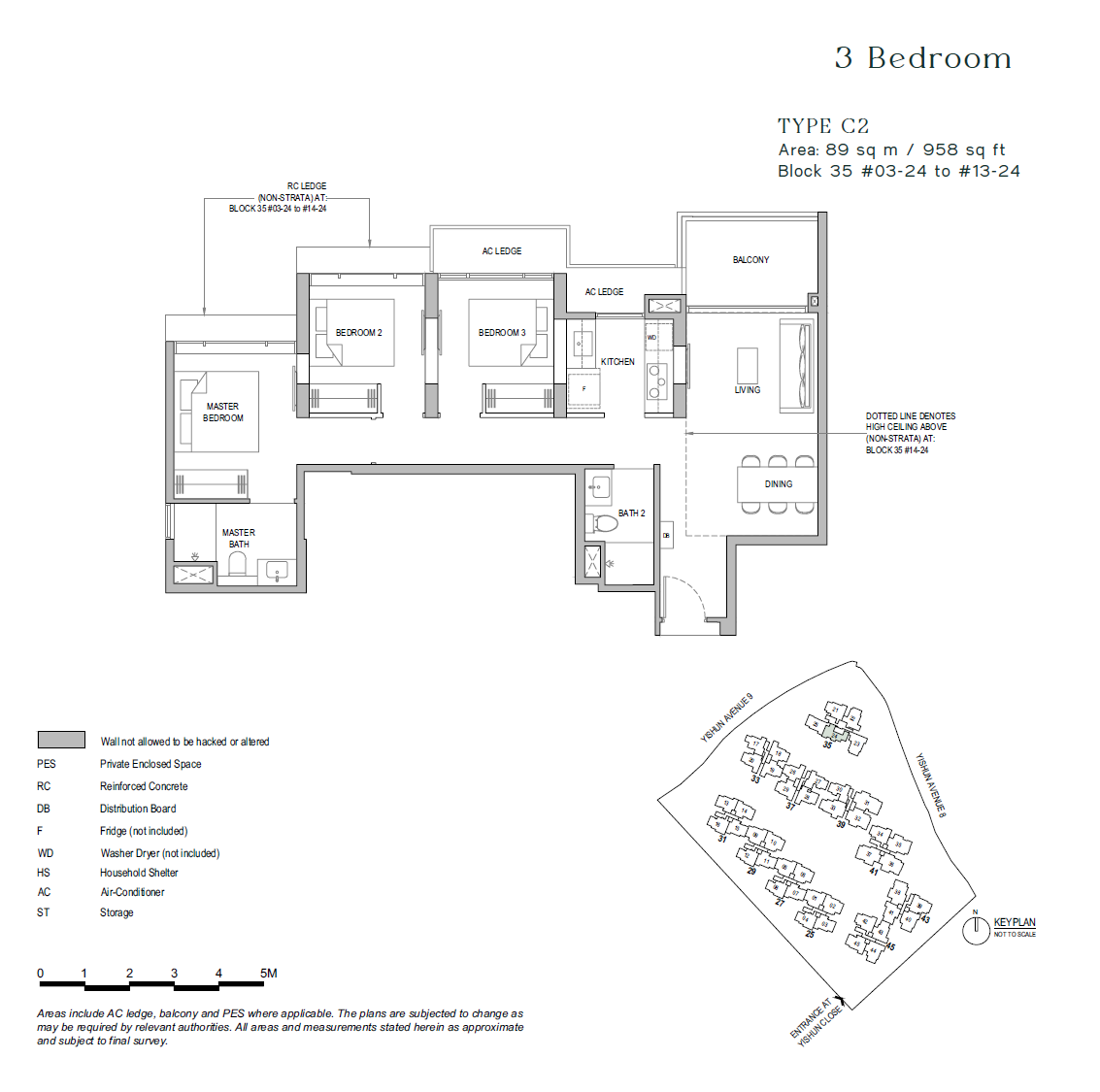 North Gaia floor plan C2 — 3 BEDROOM
