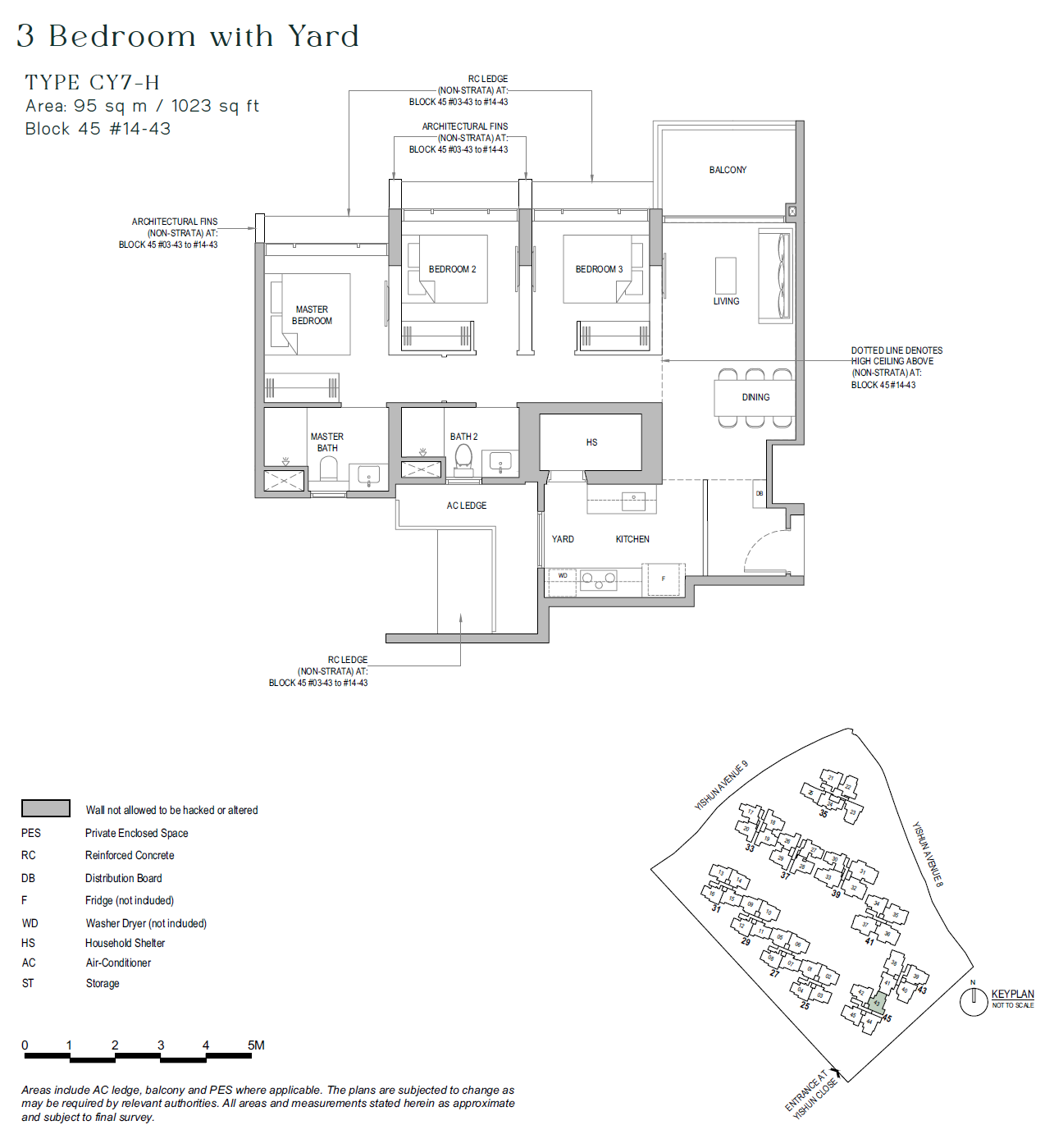 North Gaia floor plan CY7-H — 3 BEDROOM + YARD
