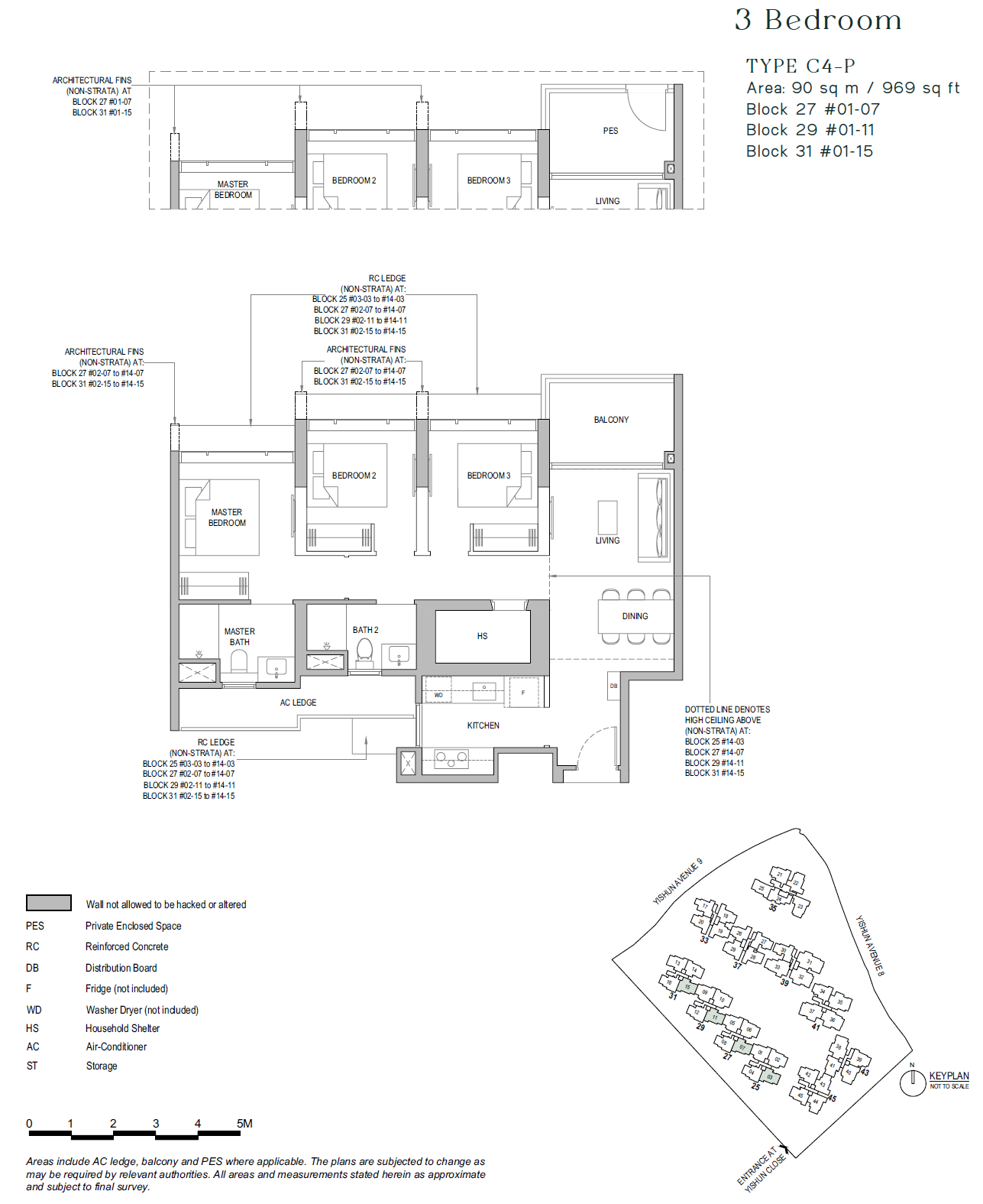 North Gaia floor plan C4-P — 3 BEDROOM