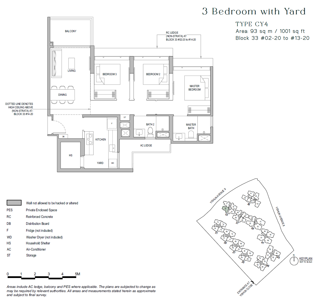 North Gaia floor plan CY4 — 3 BEDROOM + YARD