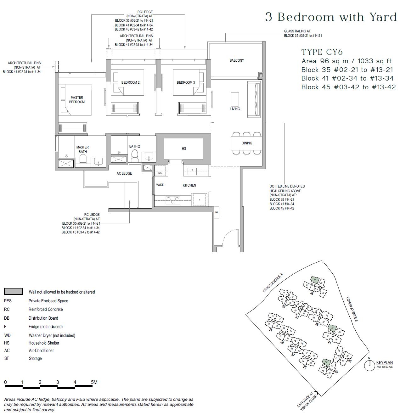 North Gaia floor plan CY6 — 3 BEDROOM + YARD