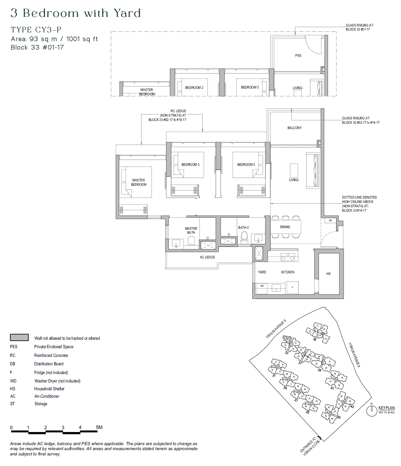 North Gaia floor plan CY3-P — 3 BEDROOM + YARD